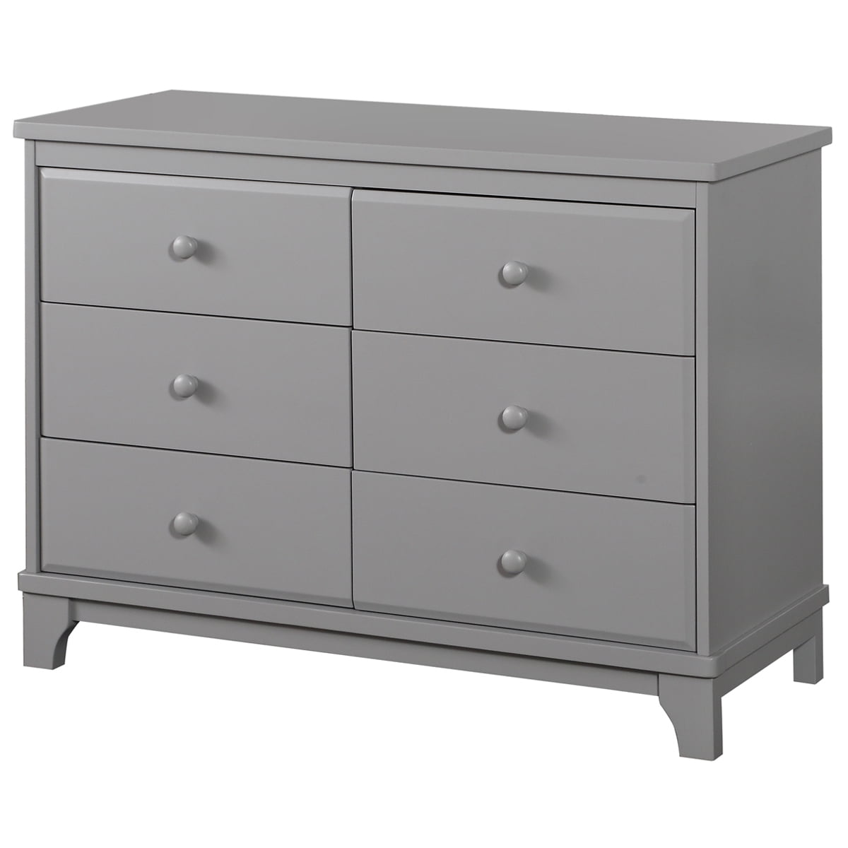 Angel Line Heather 6 Drawer Double Dresser, Gray