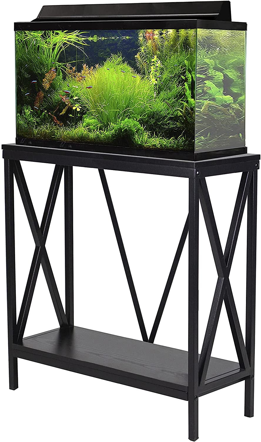 Aquatic Fundamentals 29/37 Gallon Wood + Metal Aquarium Stand