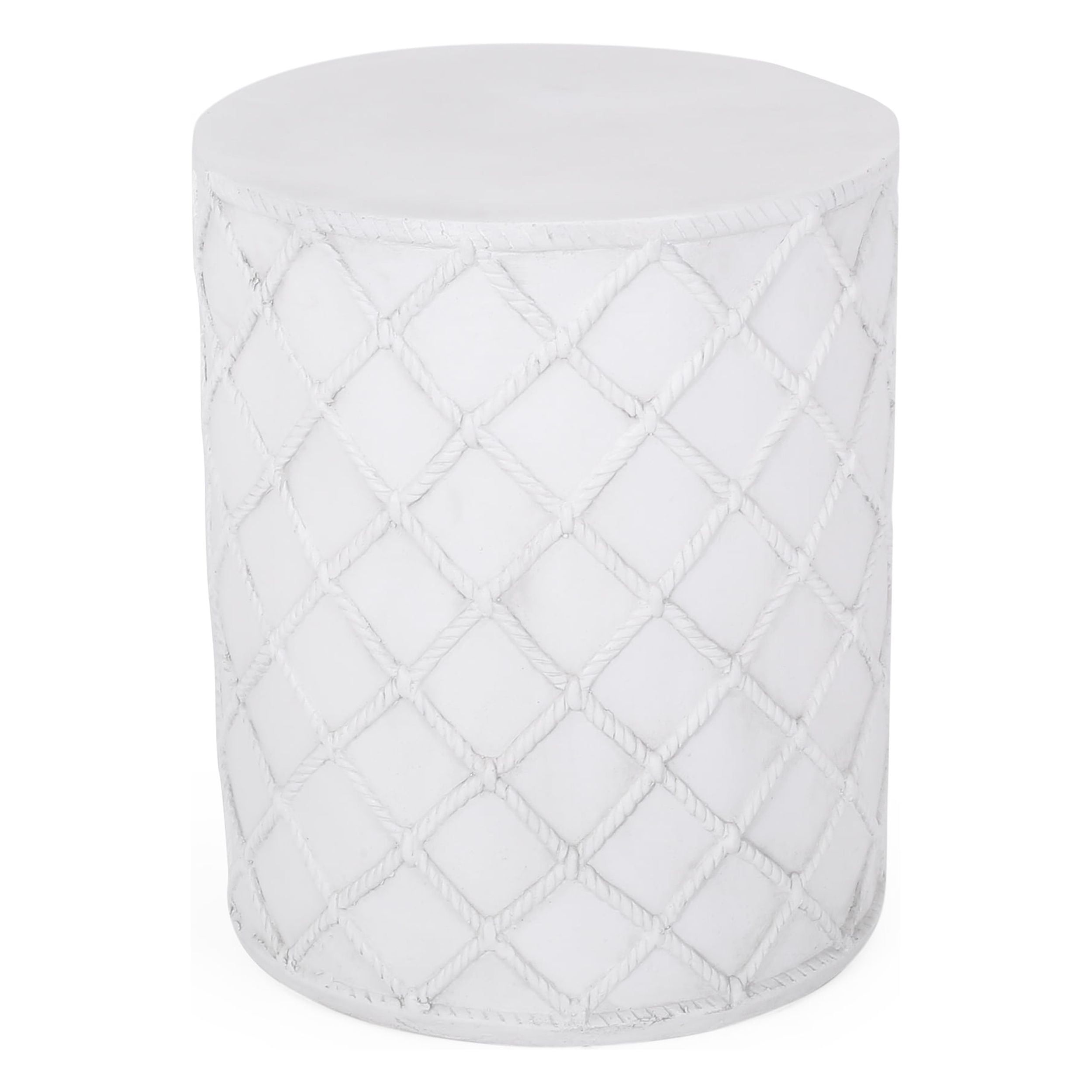 Aquilla Lightweight Concrete Outdoor Side Table, Antique White