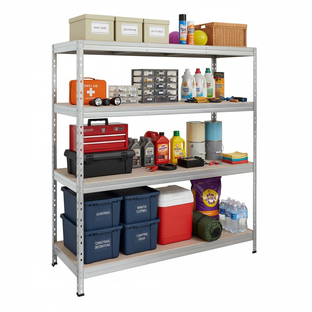 Ar Shelving Customizable Storage Collection 71"x59"x18" 4-Tier Metal Shelf 2000 lb Galvanized Finish