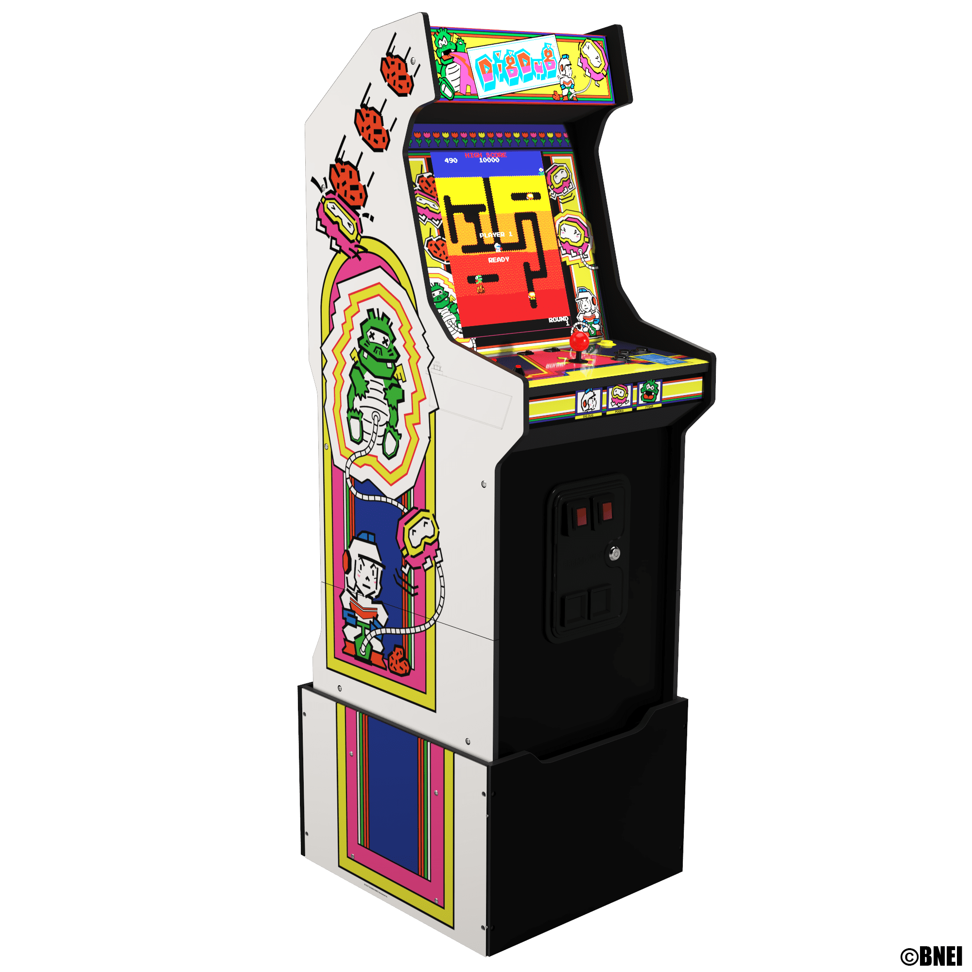 Arcade1Up Dig Dug Bandai Namco Legacy Edition Arcade with Riser and Light-Up Marquee