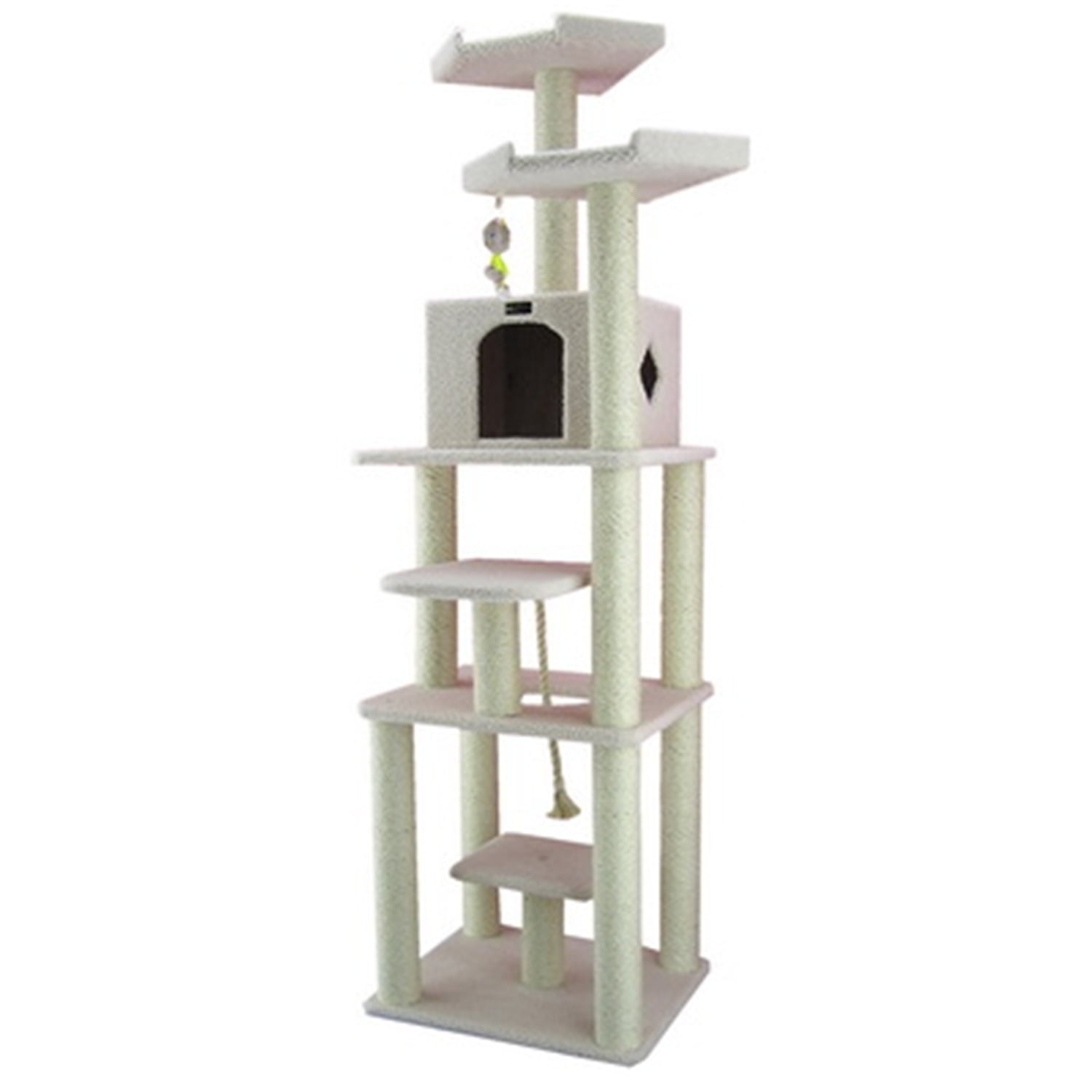 Armarkat 78-in real wood Cat Tree & Condo Scratching Post Tower, Beige