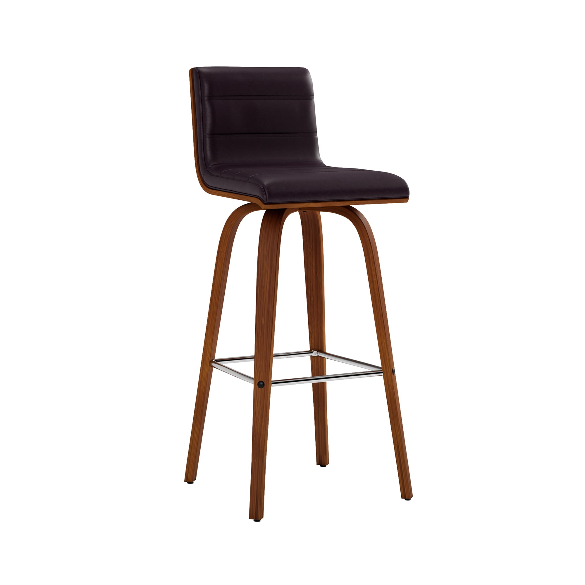 Armen Living Vienna Modern Faux Leather Upholstered Bar Stool in Brown