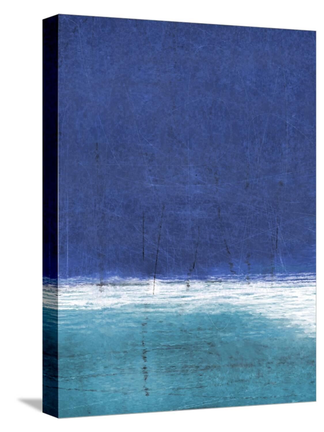 Art.com Blue and Turquoise Abstract Art Painting Stretched Canvas Print Wall Art, 12" x 16"