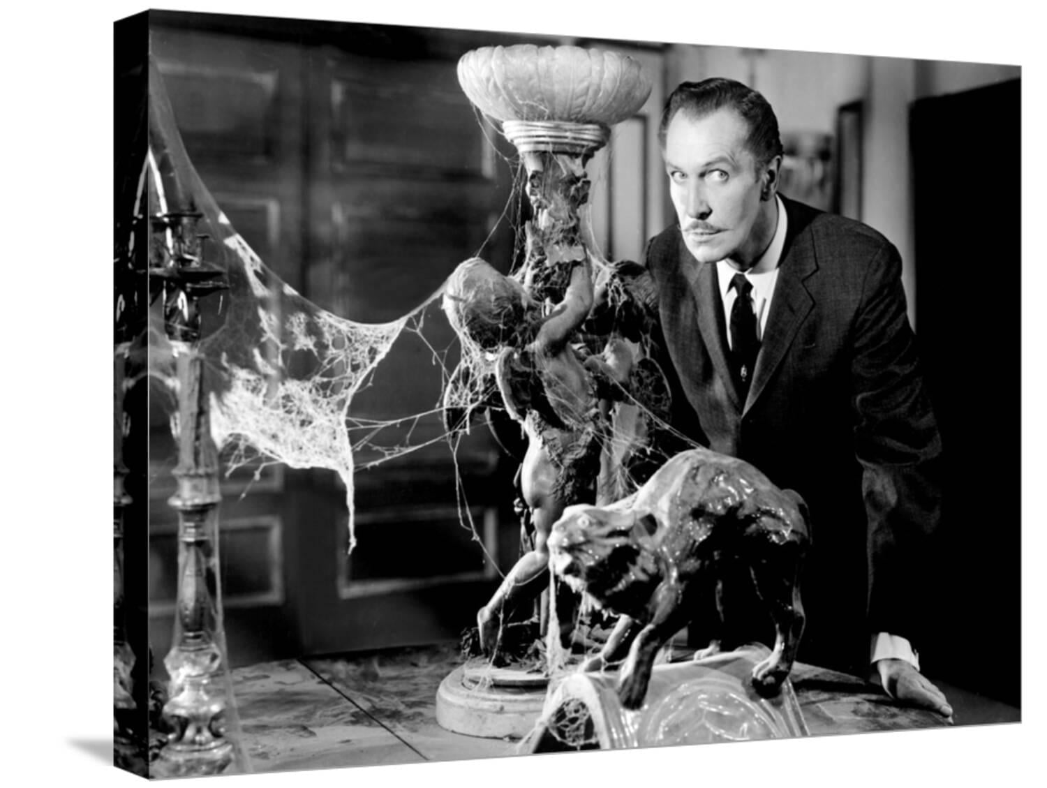 Art.com House on Haunted Hill, Vincent Price, 1959 Stretched Canvas Print Wall Art, 24" x 18"