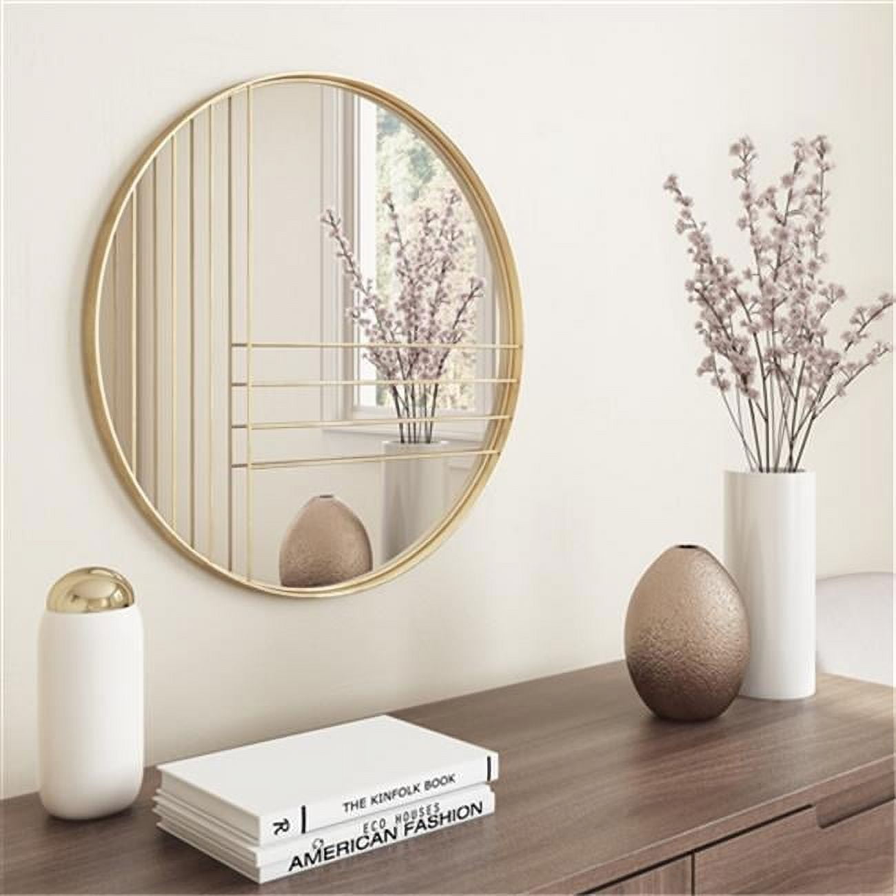 Aspire Home Accents 7128 Damis Modern Wall Mirror, Gold