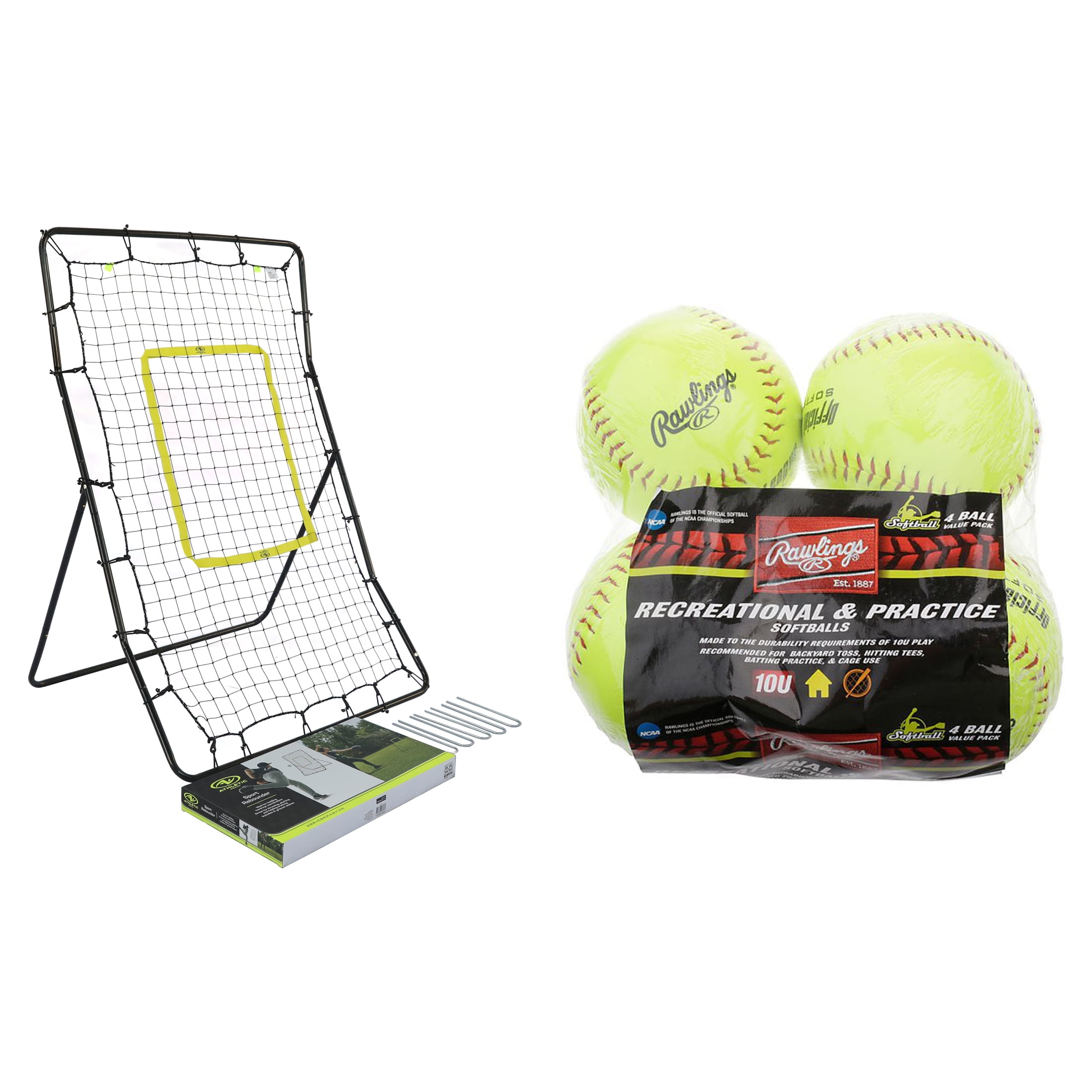 Athletic Works 36 In. x 55 In. Baseball Rebounder Net with Fastpitch Softballs