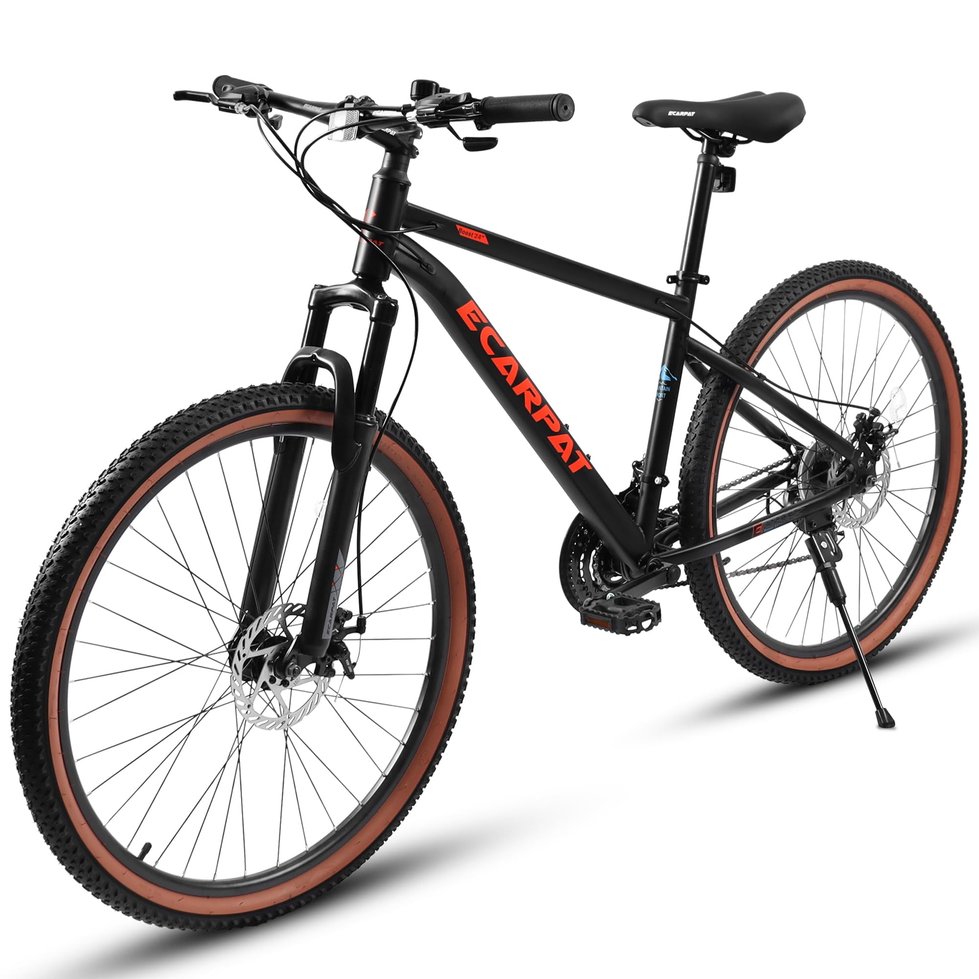 Aukfa 24" Mountain Bike for Mens, 21-Speed Hyper Bicycles, Red