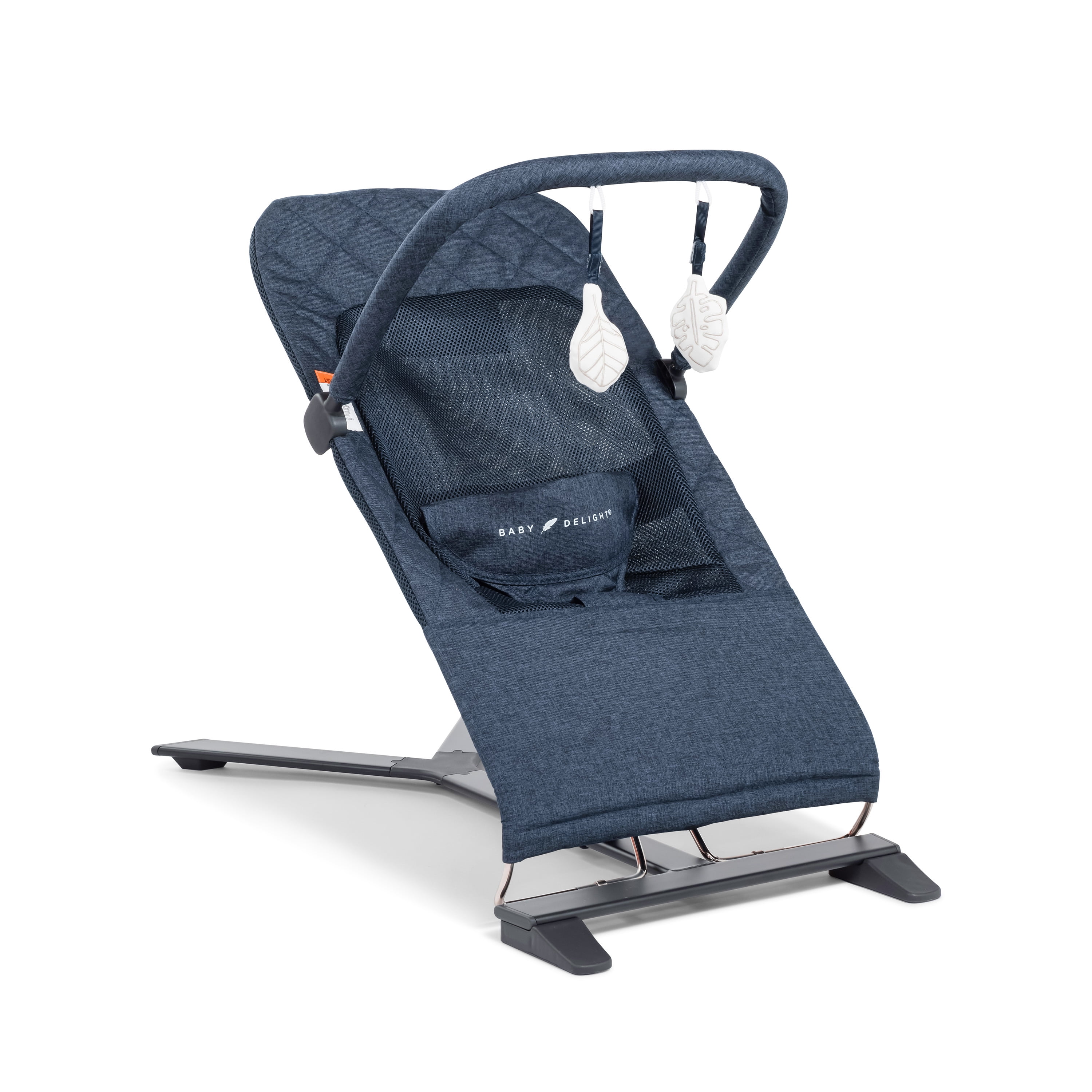 Baby Delight Alpine Deluxe Portable Baby Bouncer, for Infants 0-6 Months, Quilted Indigo