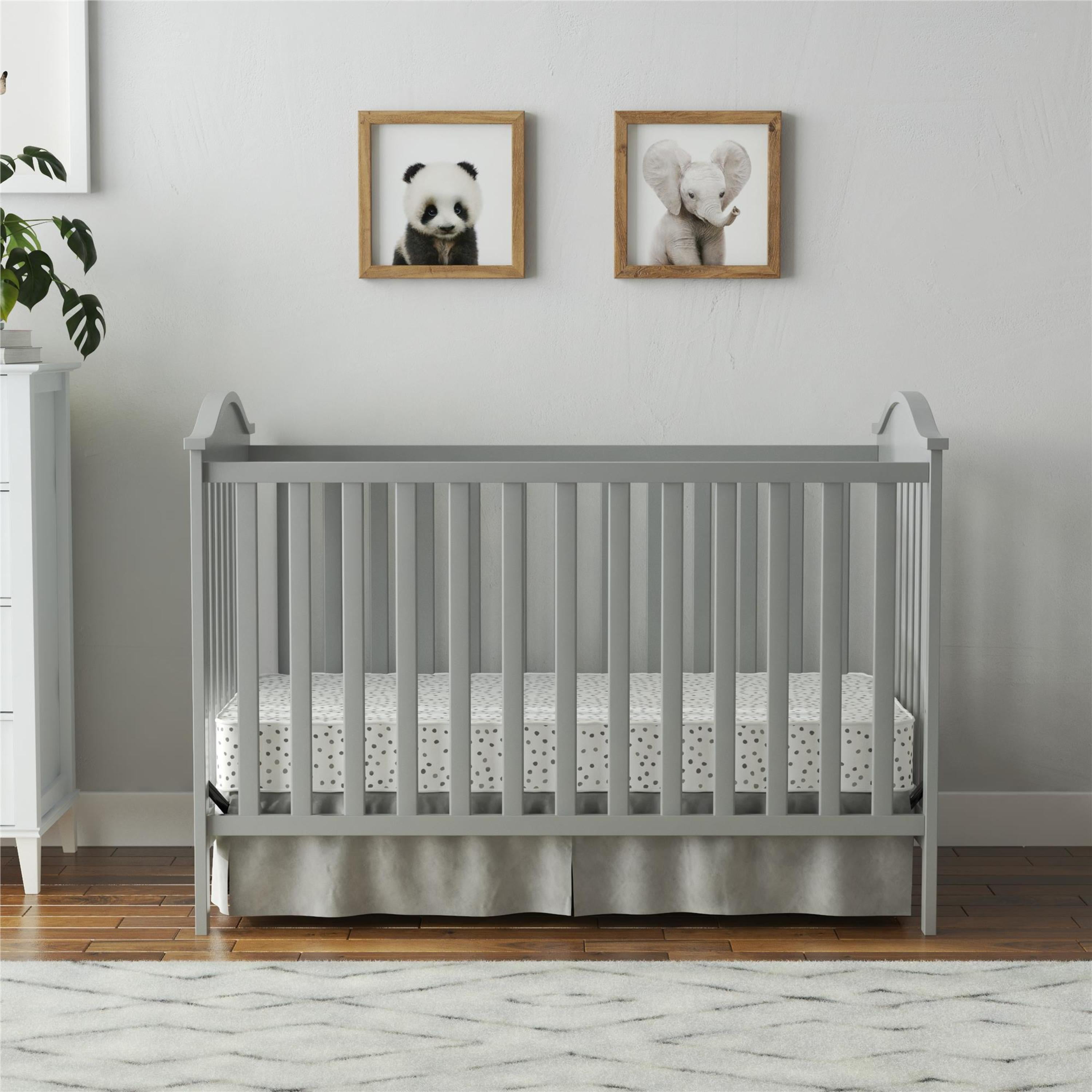 Baby Relax Adele 3-in-1 Convertible Crib, Light Gray