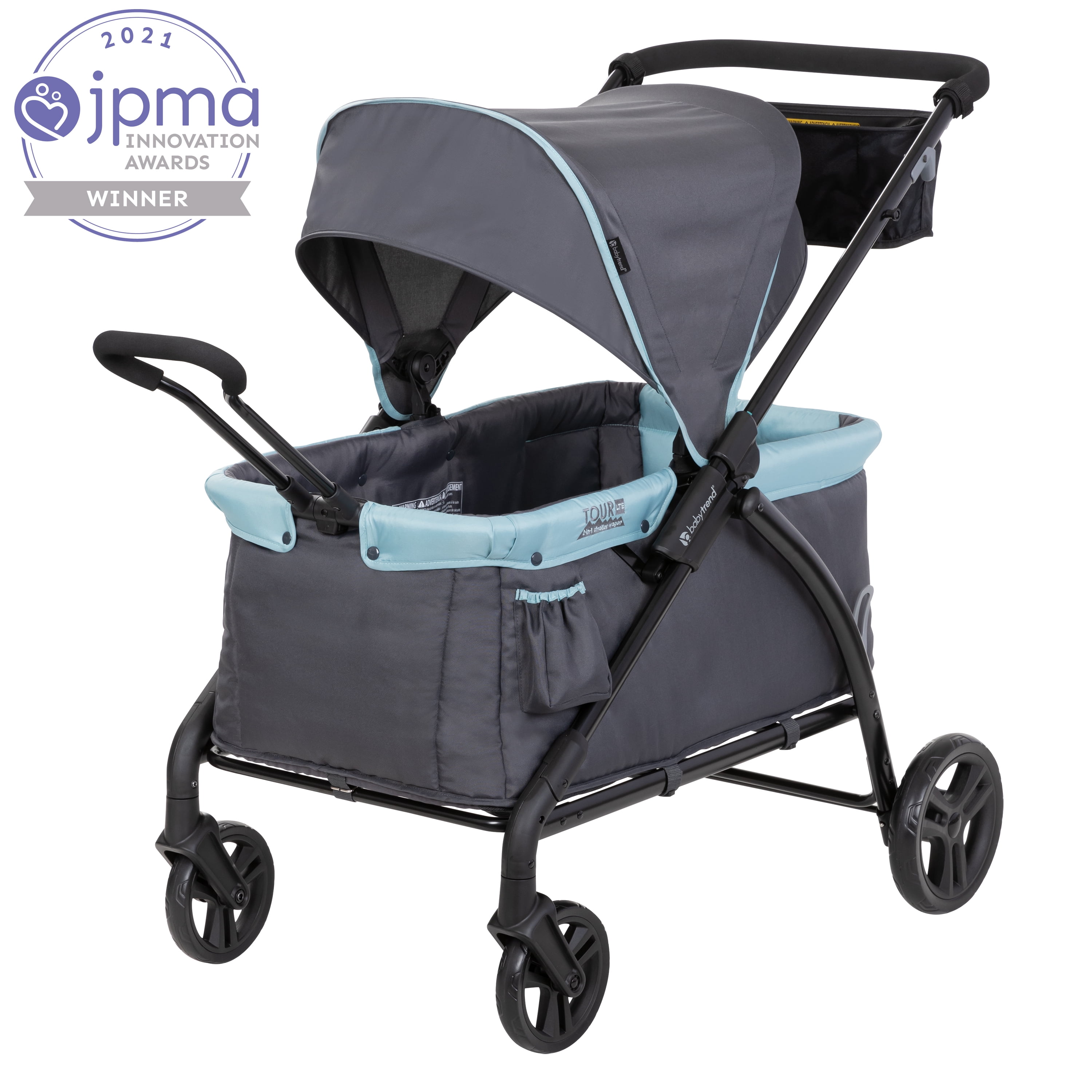 Baby Trend Tour LTE 2-in-1 Wagon Stroller, Compact Fold, Blue