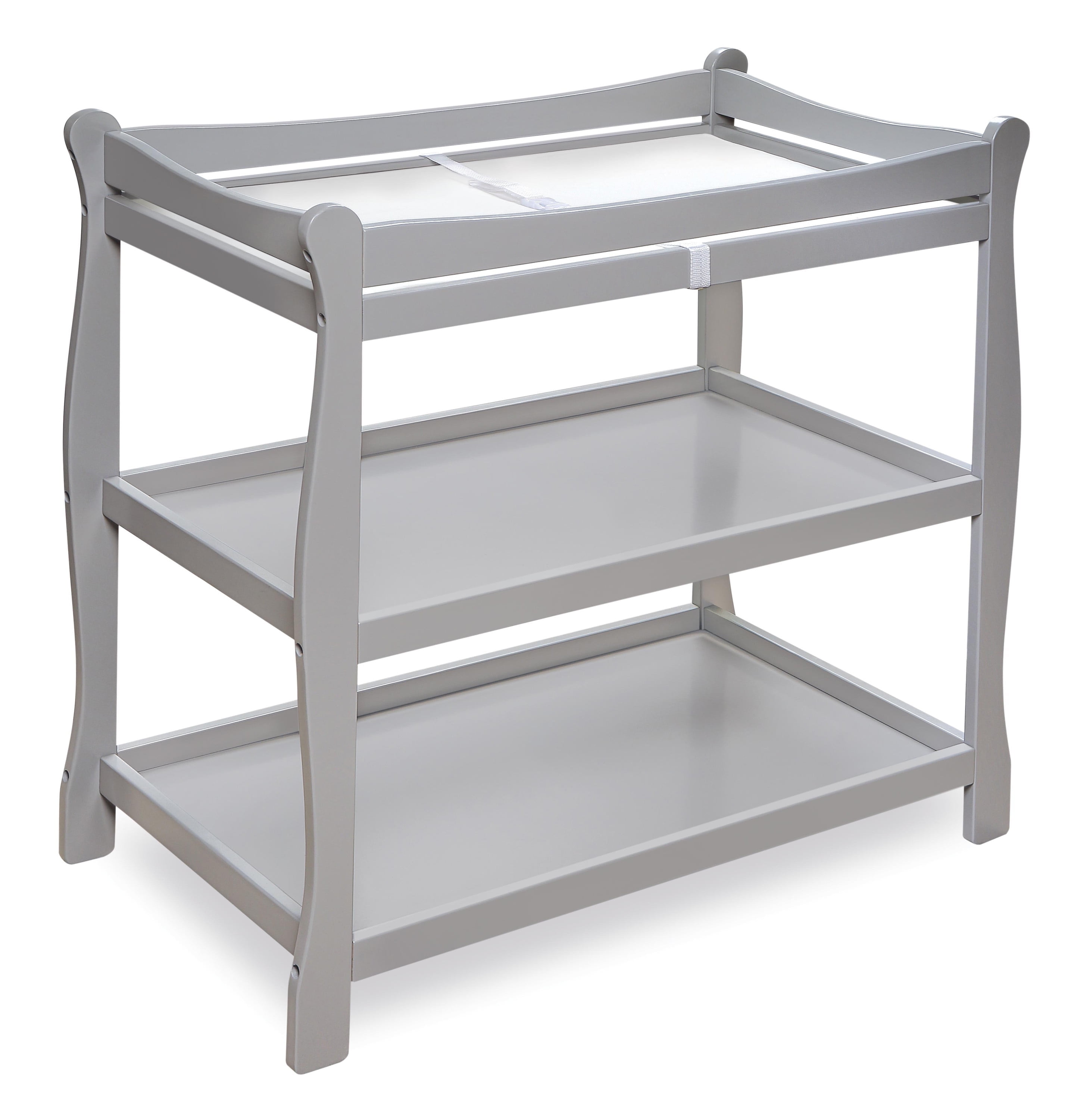 Badger Basket Sleigh Style Baby Changing Table - Gray
