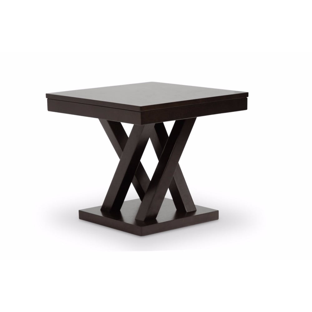 Baxton Studio Everdon Dark Brown Modern End Table