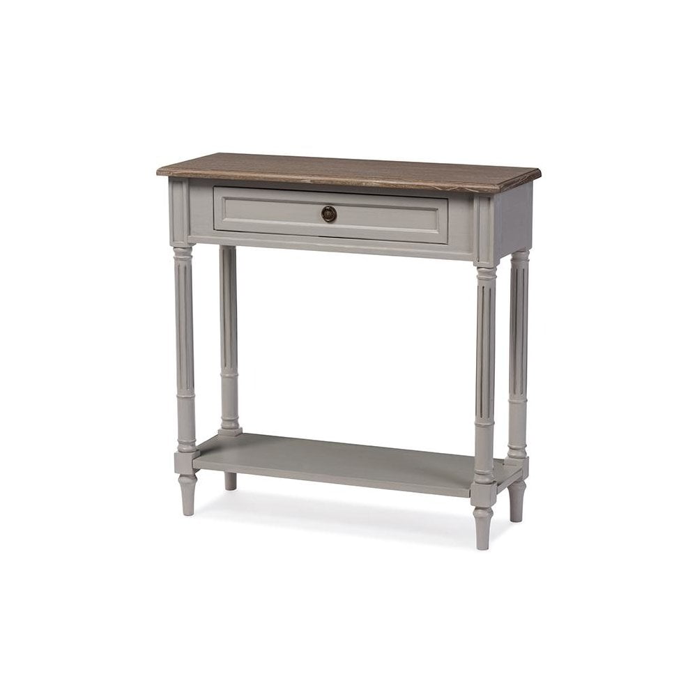 Baxton Studio Edouard Provincial White Wash Distressed Console Table