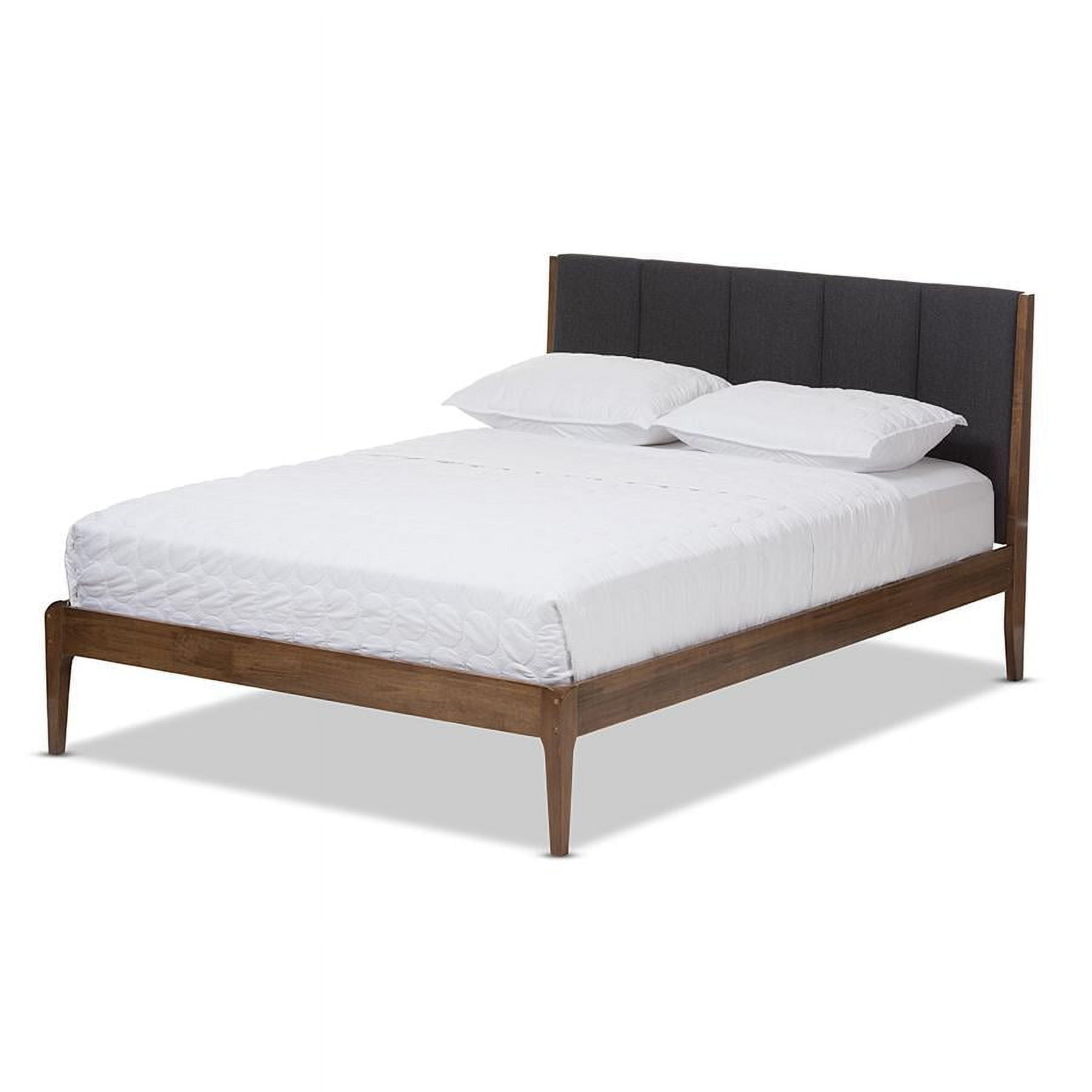 Baxton Studio Ember King Platform Bed in Gray and Walnut Brown