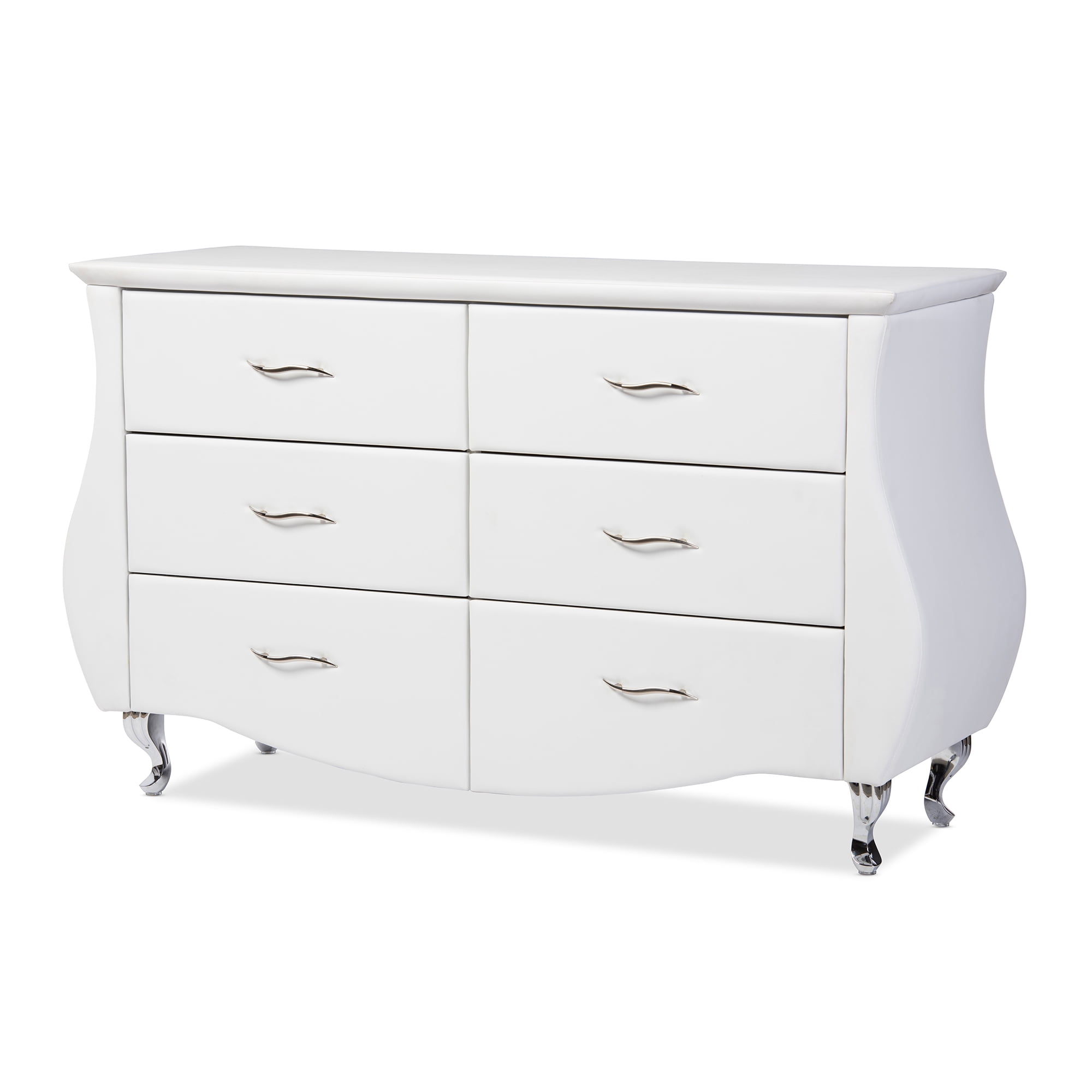 Baxton Studio Enzo Modern Faux Leather 6-Drawer Dresser