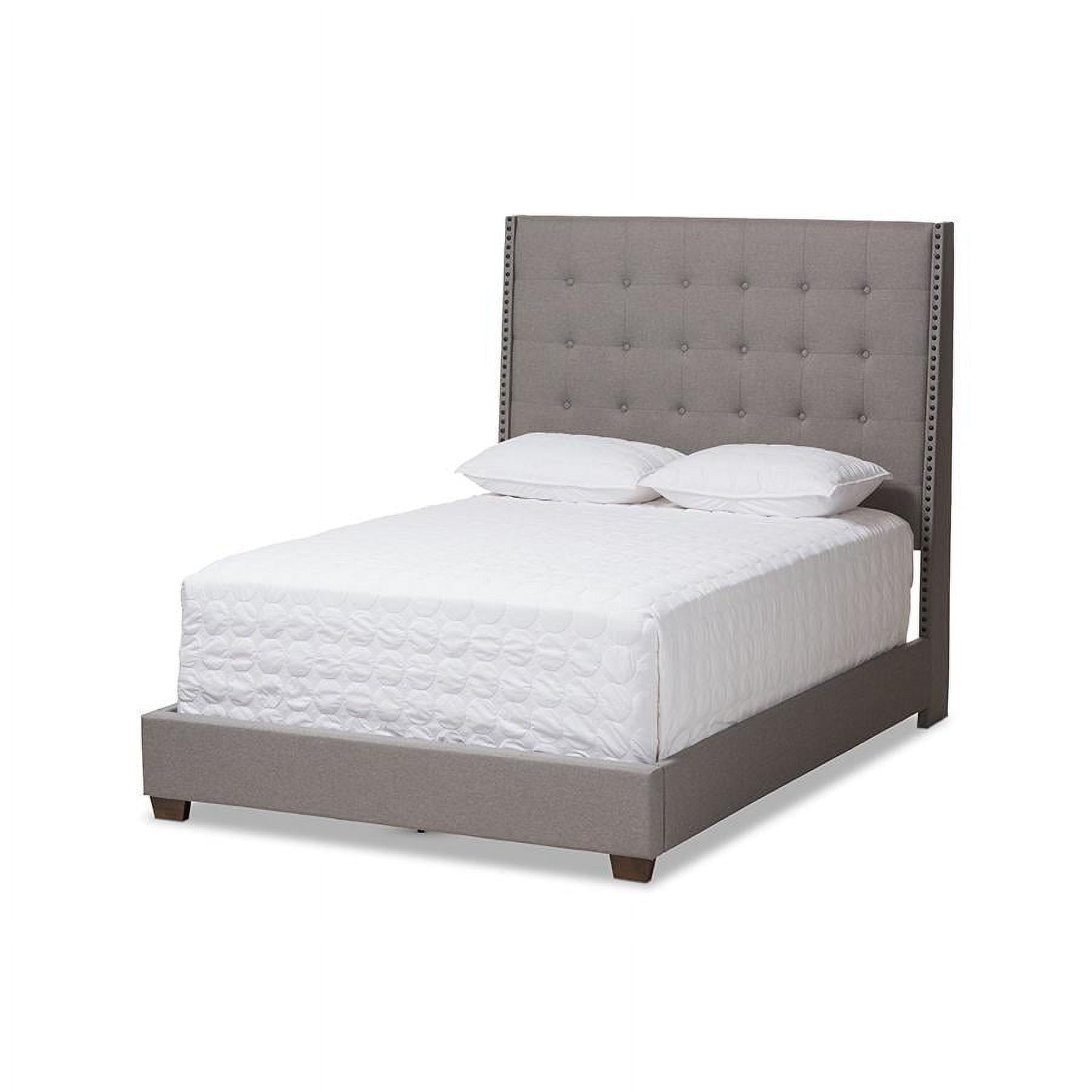Baxton Studio Georgette Modern and Contemporary Light Grey Fabric Queen Upholstered Bed