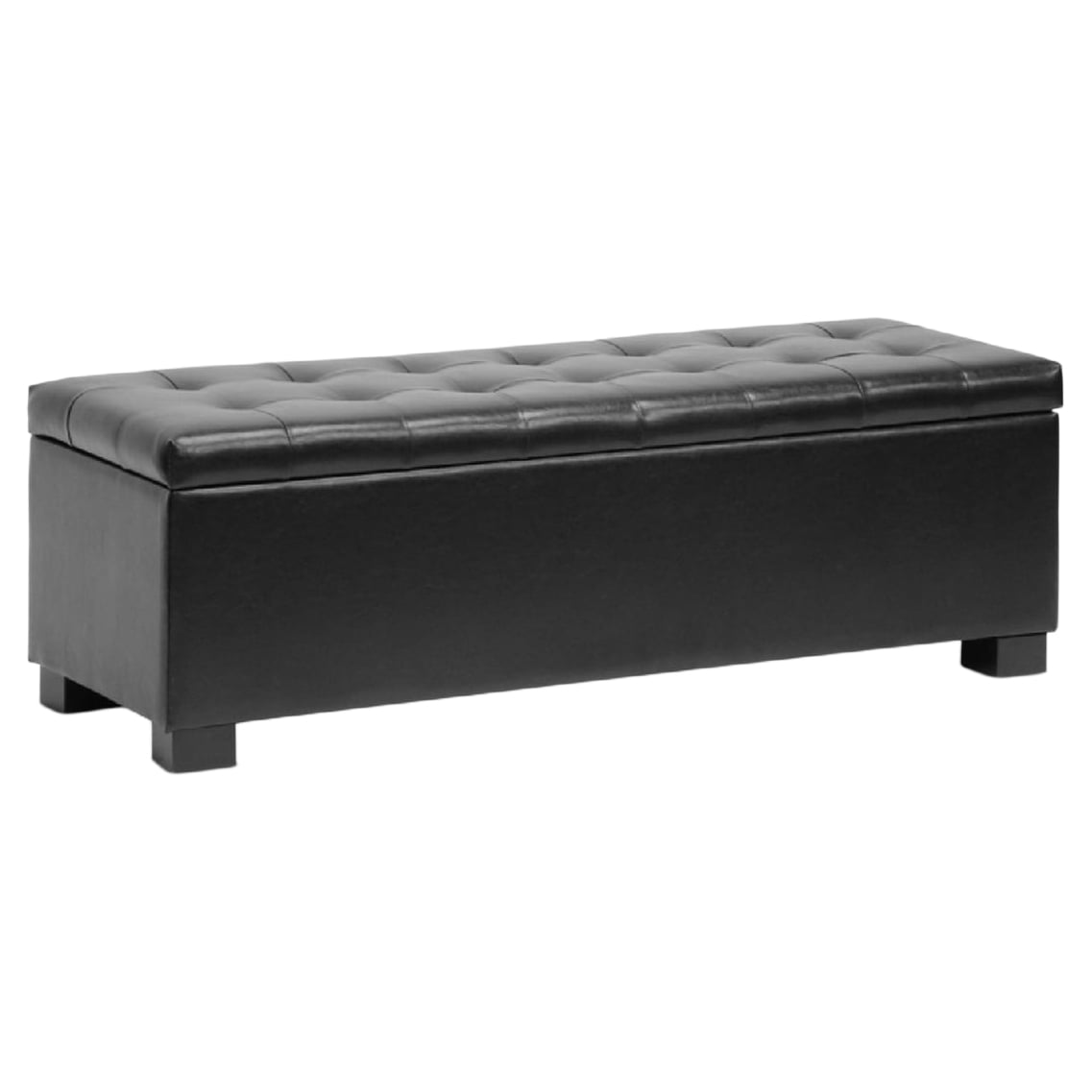 Baxton Studio Roanoke Contemporary Black Ottoman