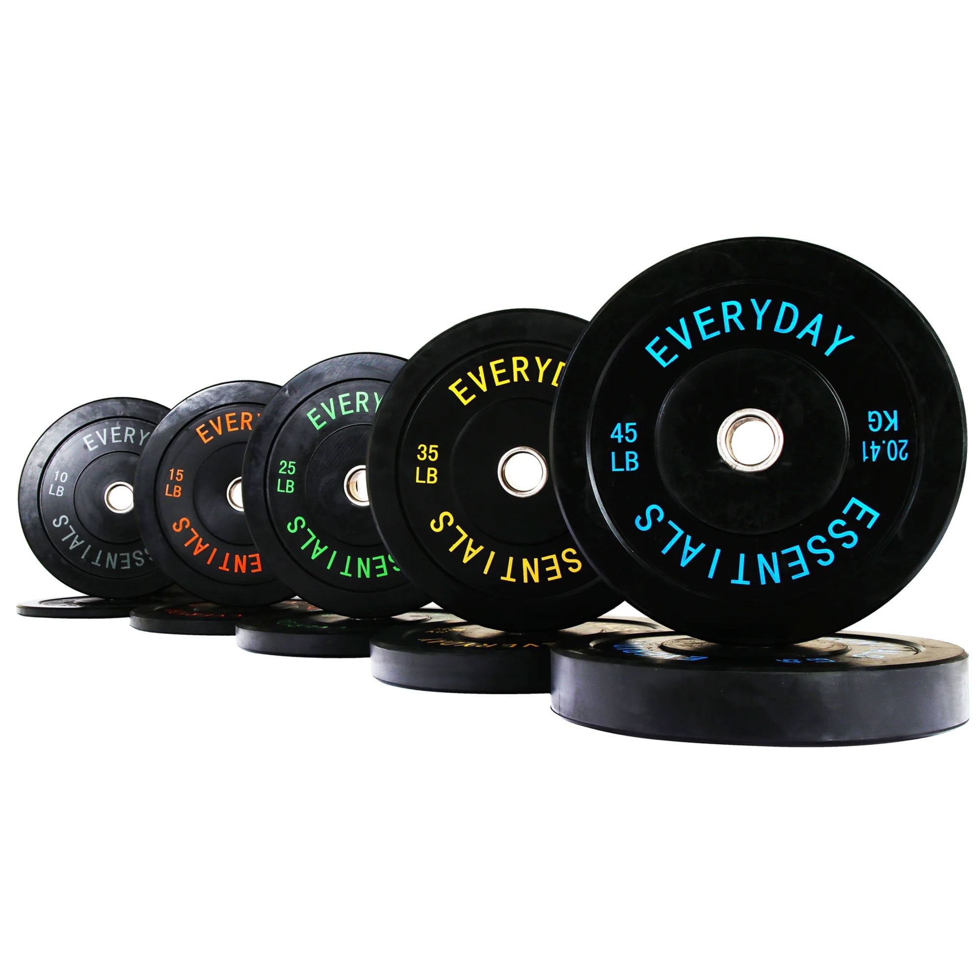 BalanceFrom Color Coded Olympic Bumper Plate Weight Plate with Steel Hub, 260 lbs.