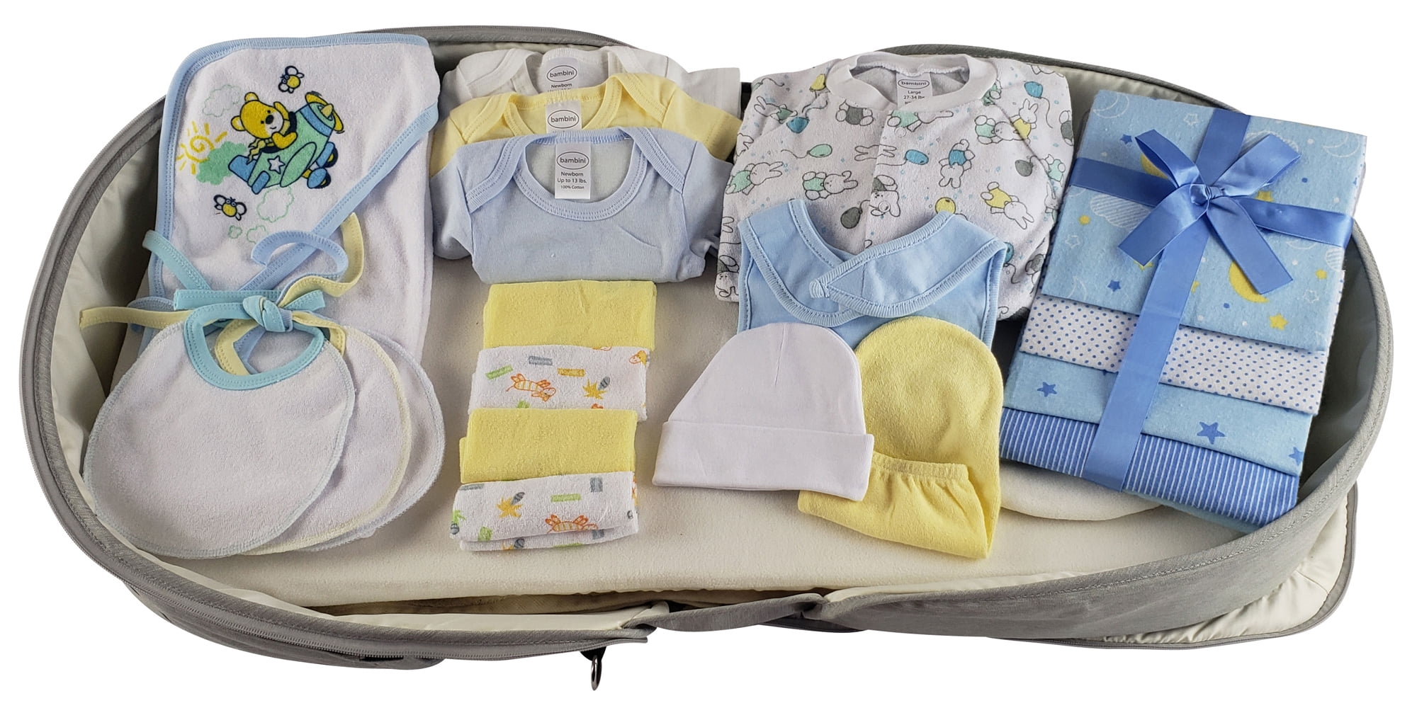 Bambini Boy Portable Changing Table Diaper Bag Baby Layette & Gift Set, 20pc
