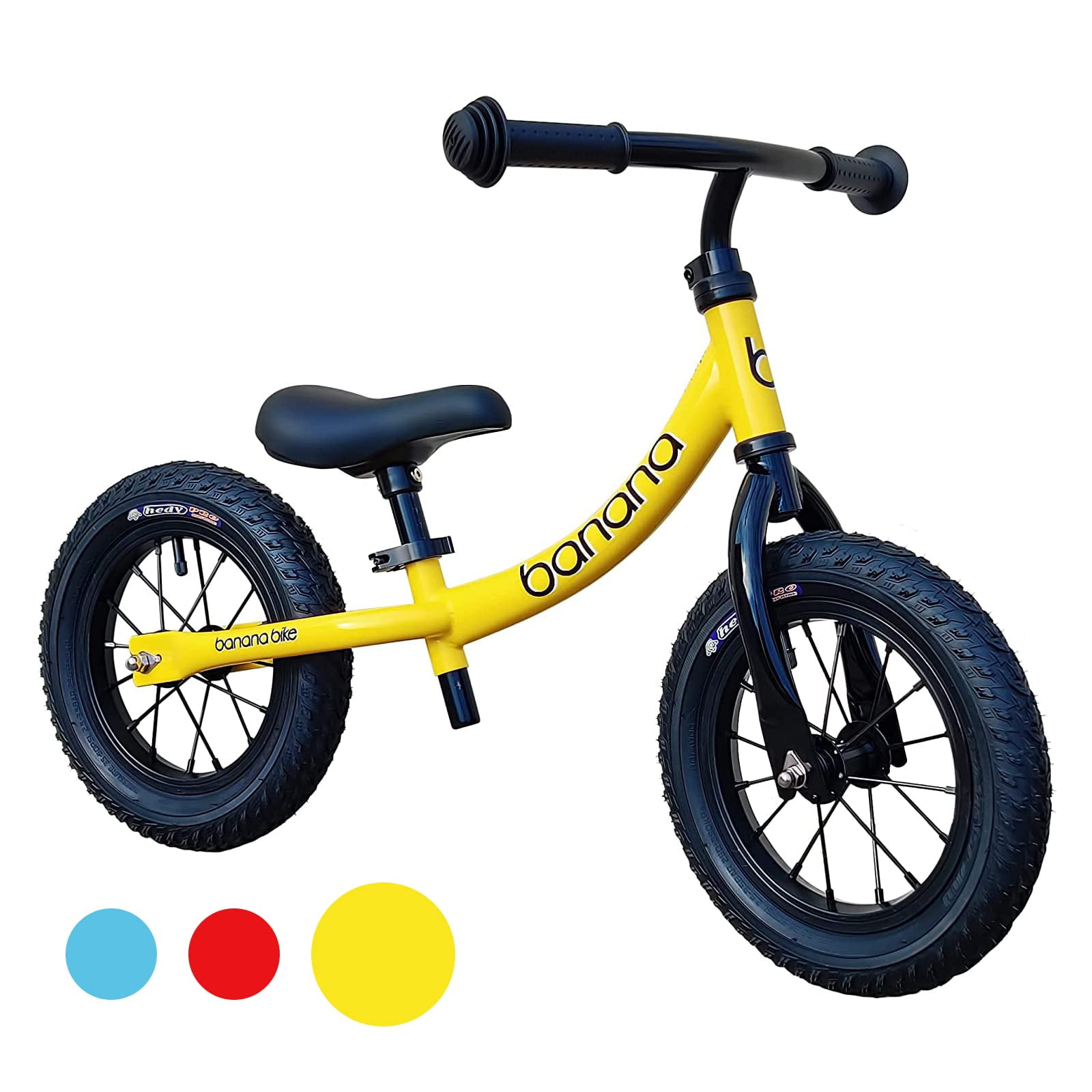 Banana GT Balance Bike - Lightweight Toddler Bike for 2-5 Year Olds - No Pedal Bikes with Adjustable Handlebar and Seat - Aluminium Frame, Air Tires - Strider Balance Bike for Boys and Girls (Yellow)