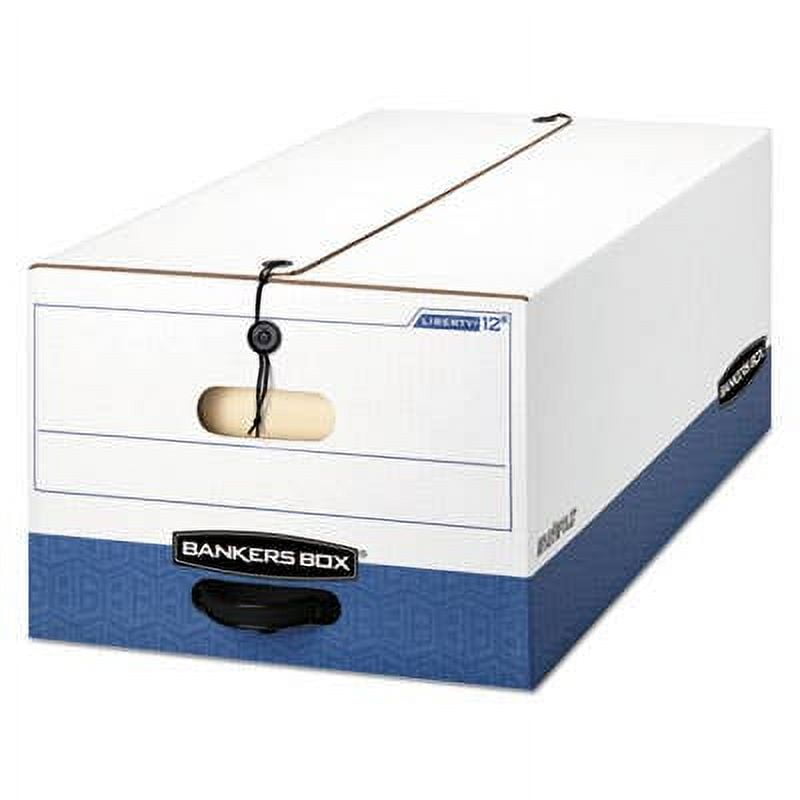 Bankers Box Liberty Heavy-Duty Strength Storage Boxes for Legal Files, White or Blue, 12 per Pack