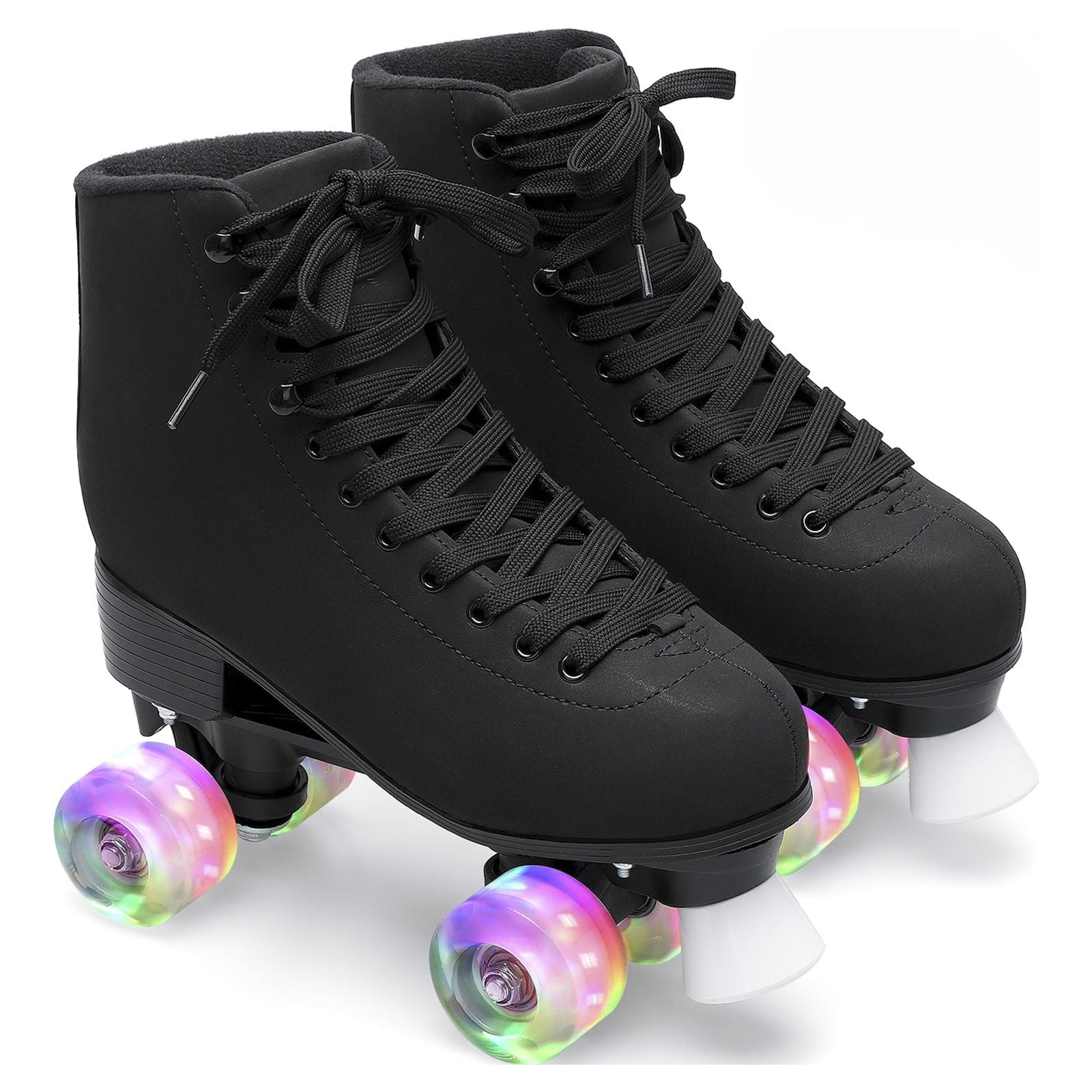 Barerun Women's Four Shiny Wheels Double Row Quad Roller Skates for Adult Youth