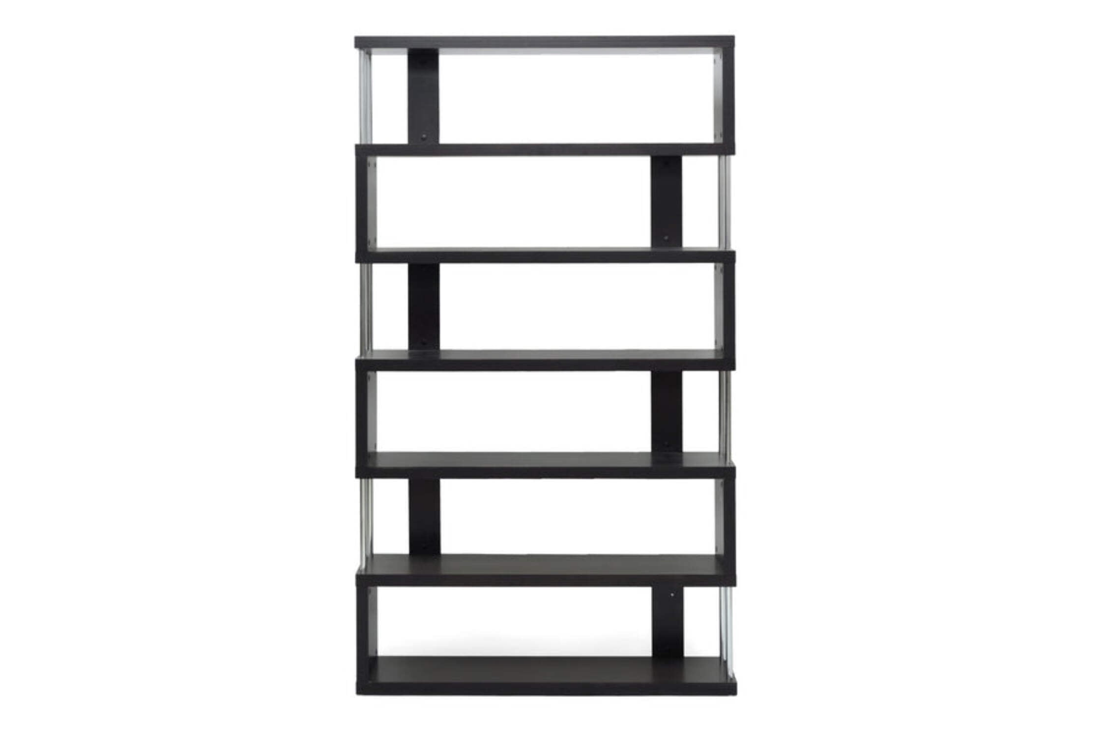 Baxton Studio Barnes Dark Brown Six-Shelf Bookcase