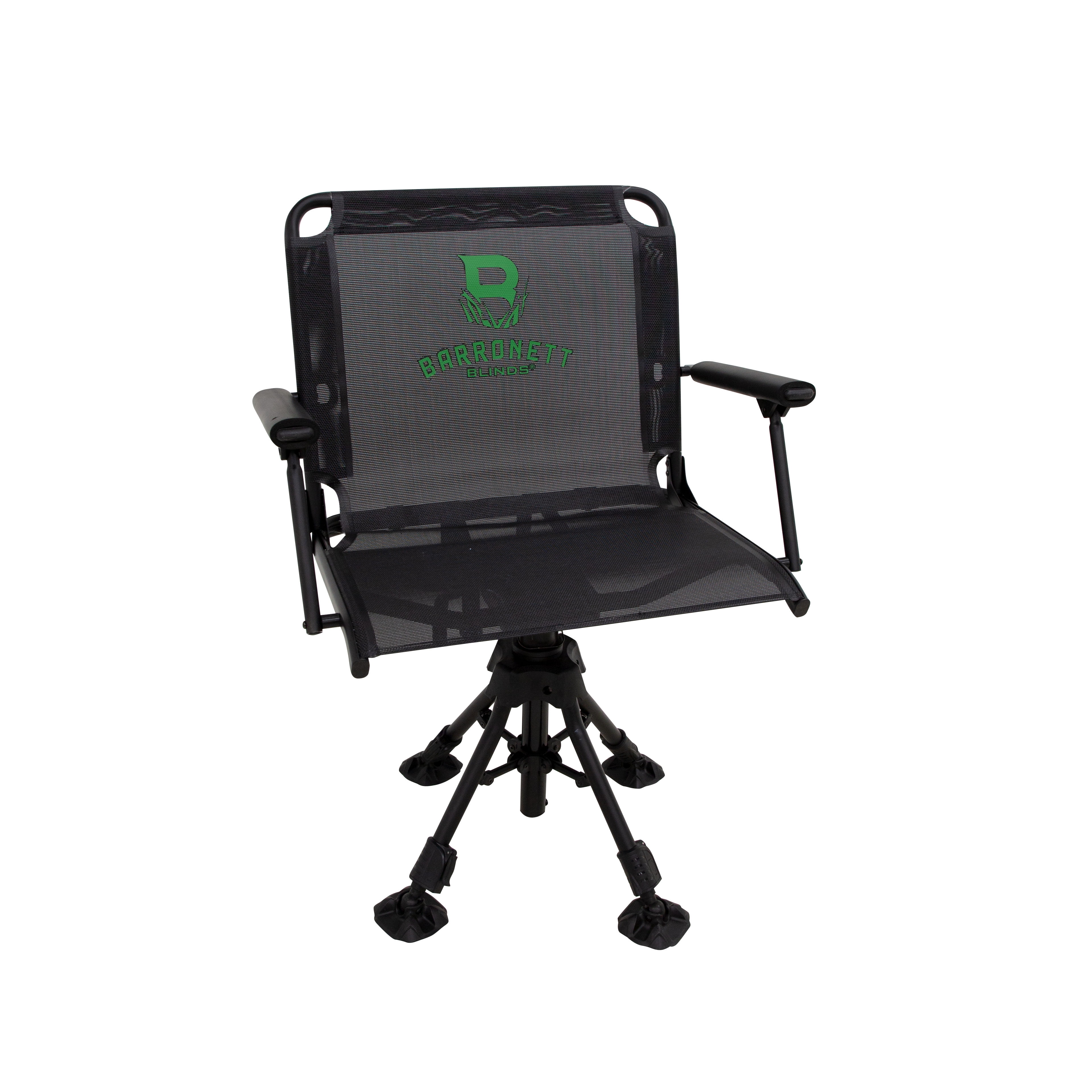 Barronett Blinds® 360 Deluxe Wide Chair, Silent 360-Degree Swivel Hunting Chair, Black, BC107