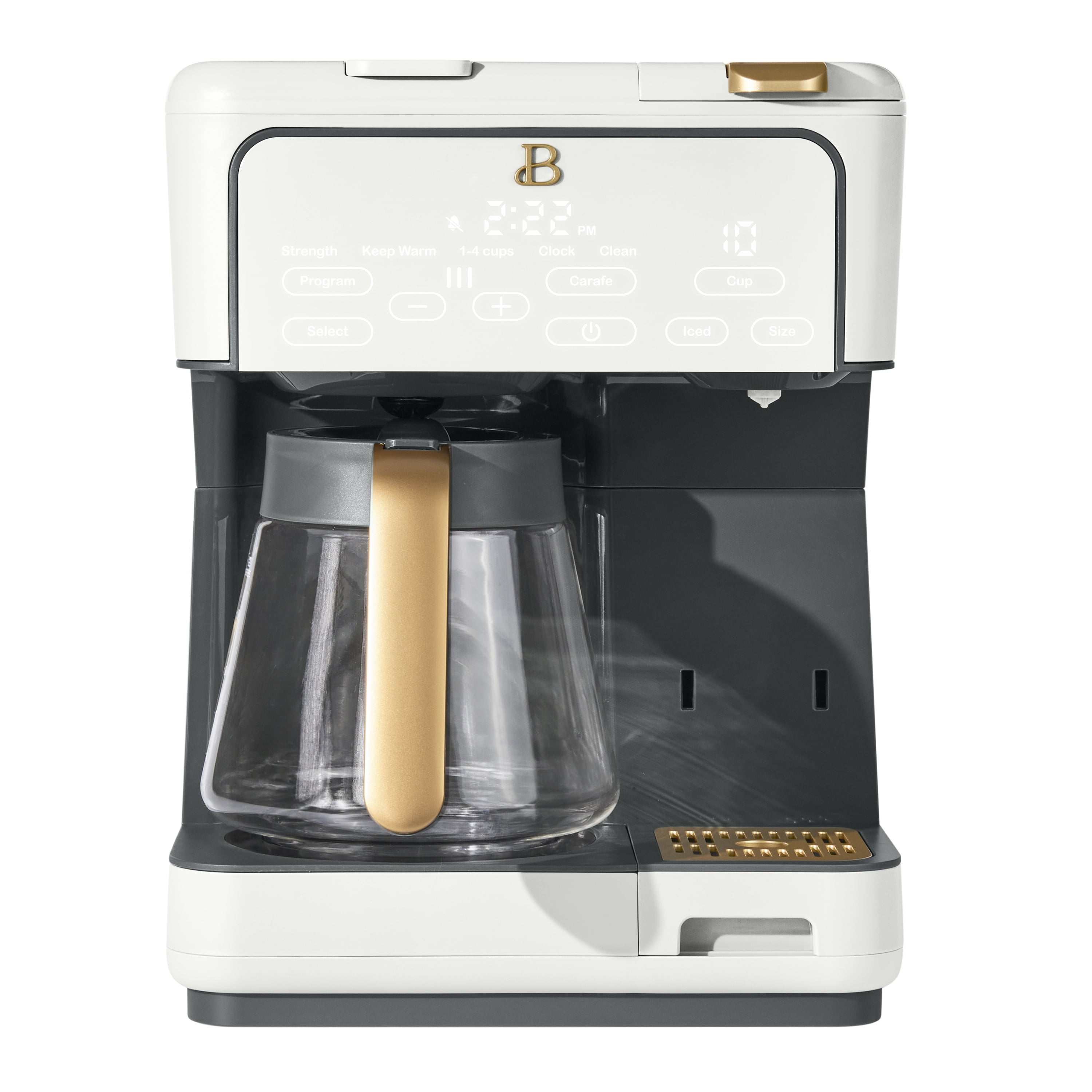 Beautiful Multi-Brew 12-Cup Programmable Drip & Single-Serve Coffee Maker, White Icing by Drew Barrymore