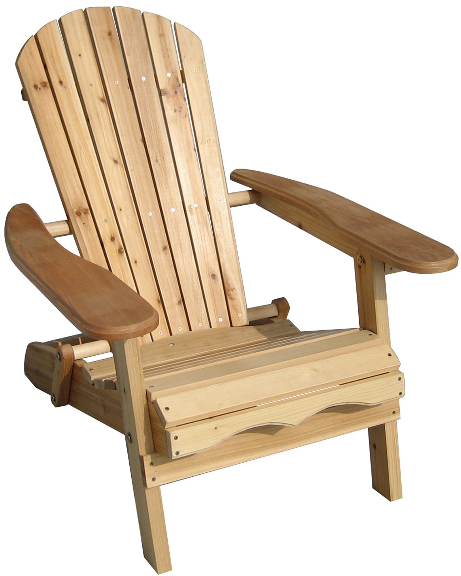 Contemporary Home Living Beige Natural Wood Foldable Adirondack Outdoor Patio Chair