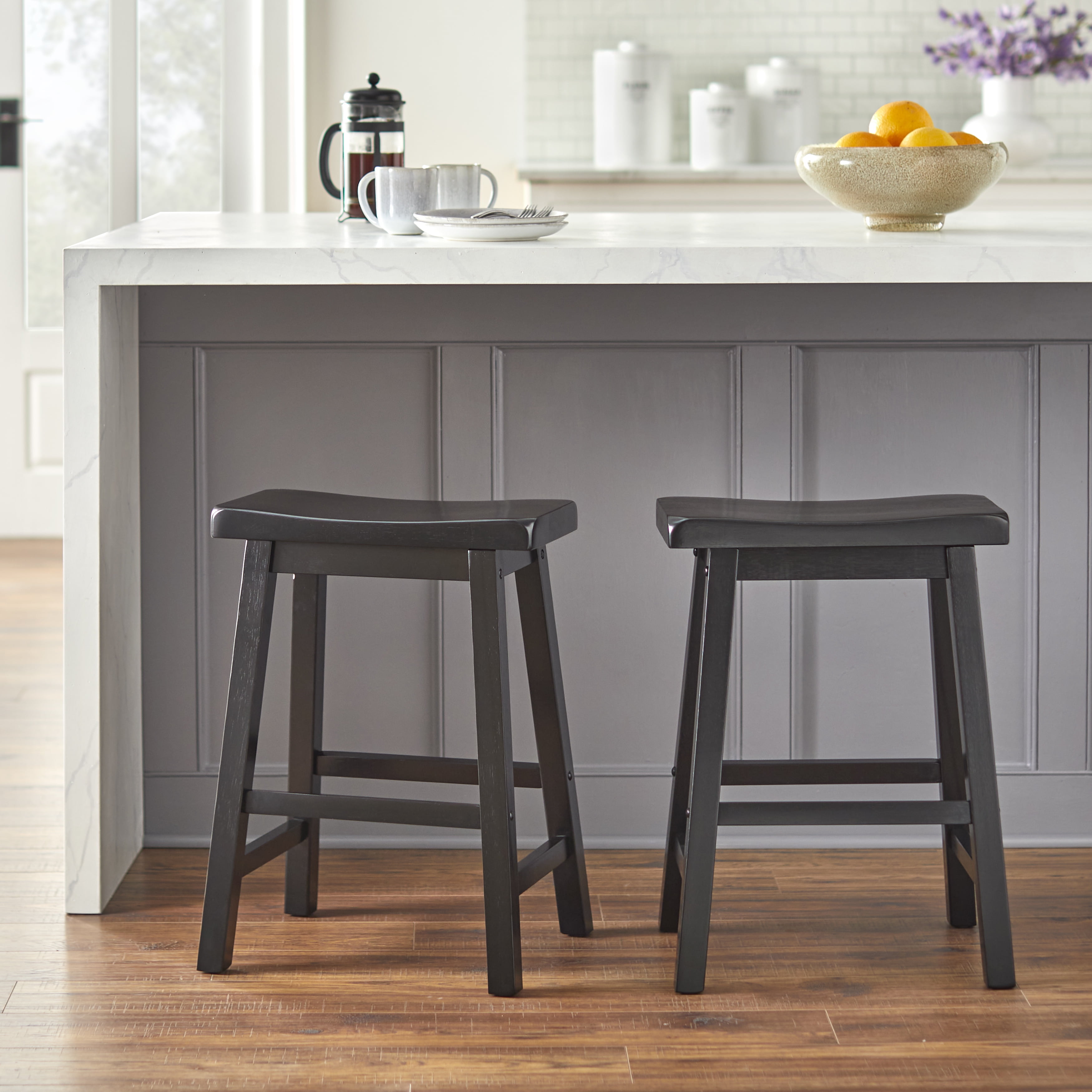 Belfast Saddle 24" Stools, Set of 2, Multiple Colors