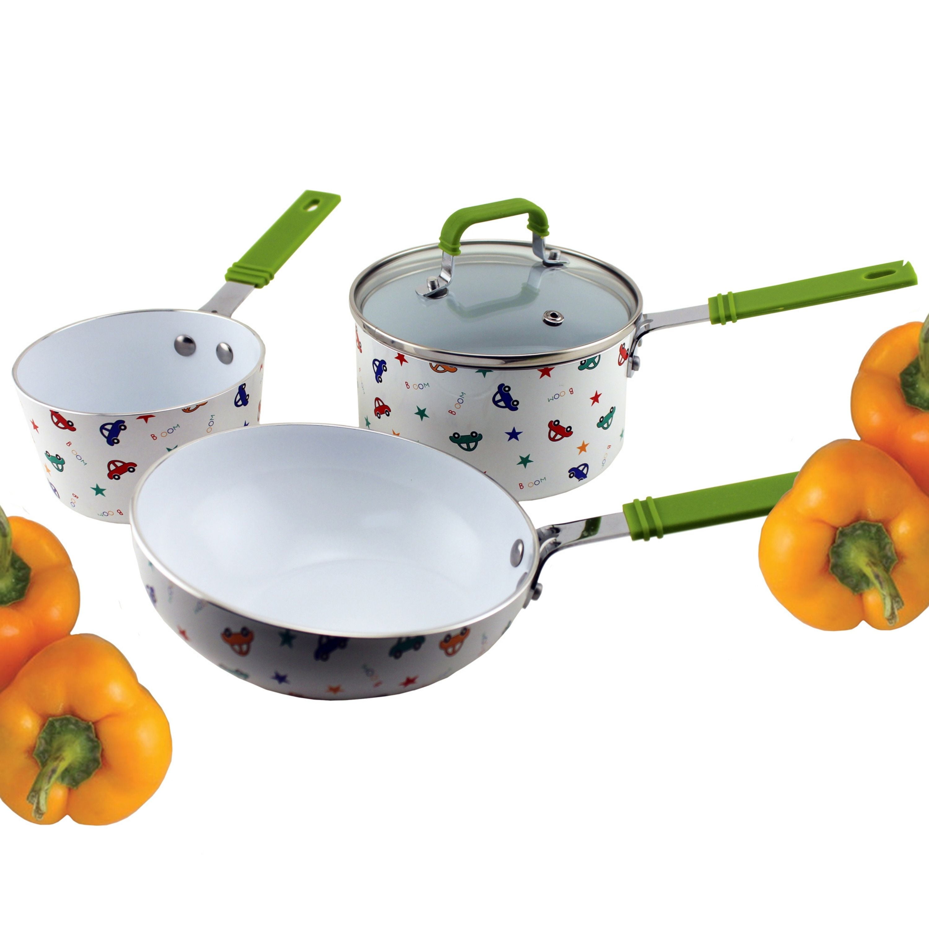 BergHOFF CookNCo 4Pc Mini Cookware Set Car Pattern