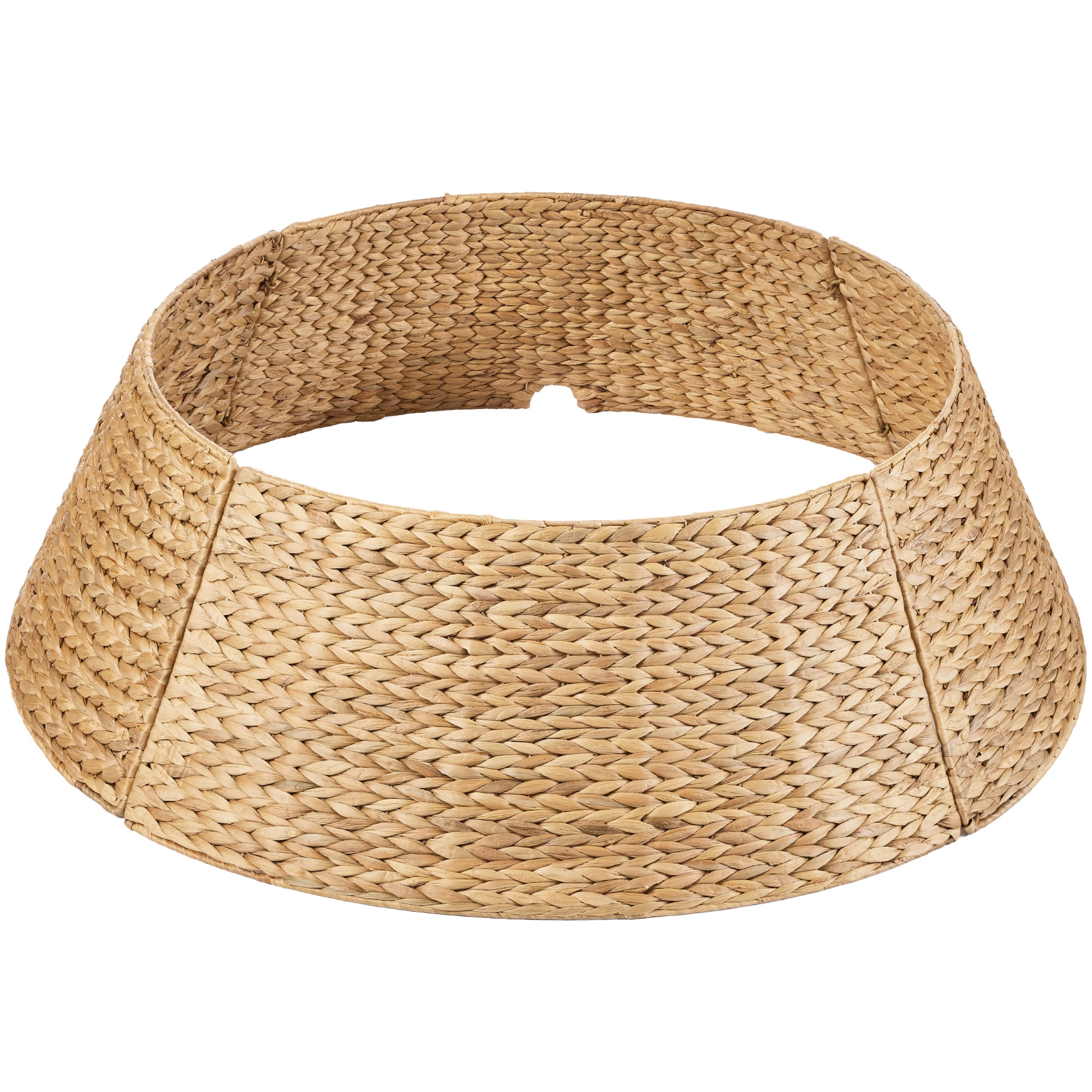 Best Choice Products 42in Woven Hyacinth Christmas Tree Collar, Tree Skirt Accessory w/ Cord Cut-Out - Natural