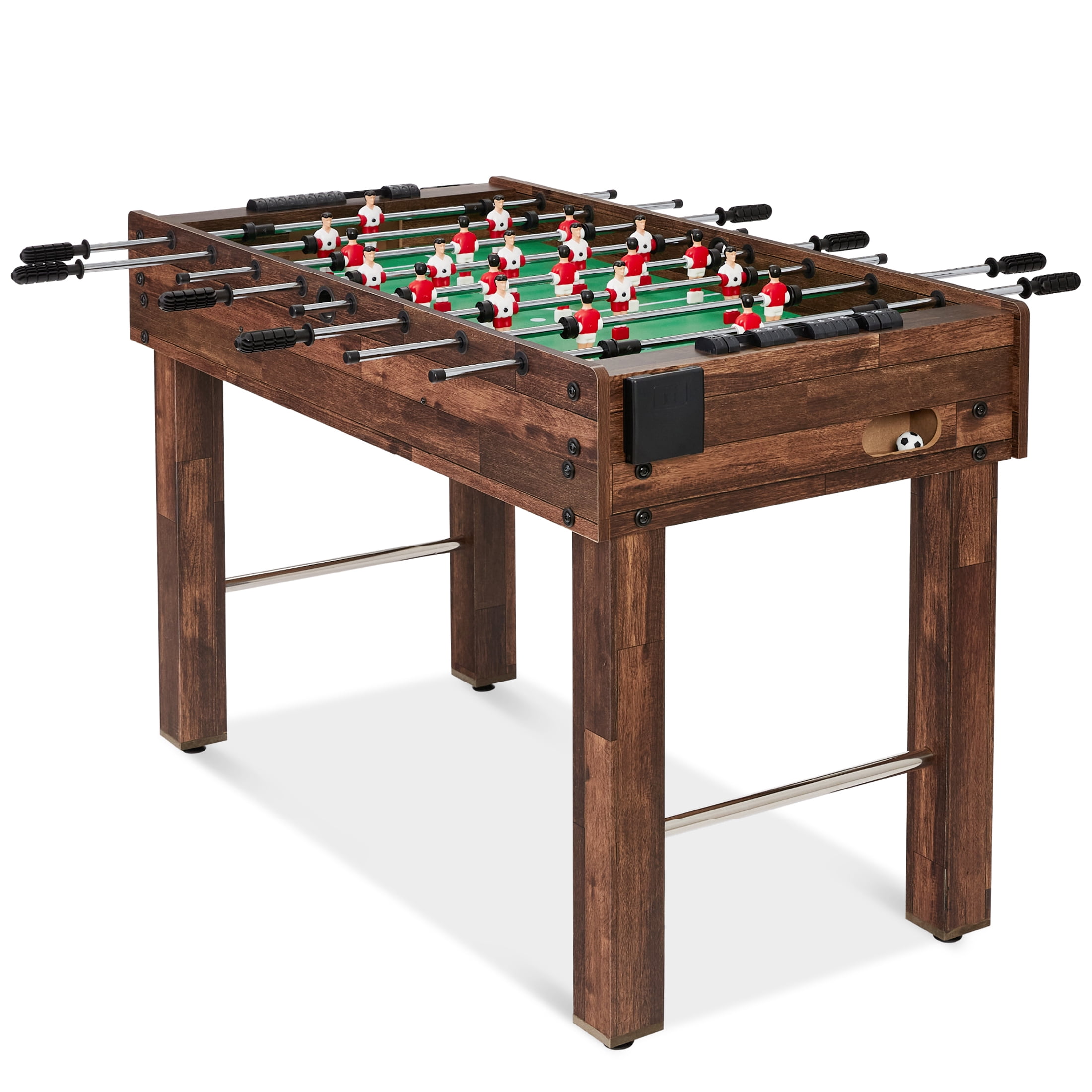 Best Choice Products 48in Competition Sized Foosball Table for Home, Game Room w/ 2 Balls, 2 Cup Holders - Walnut