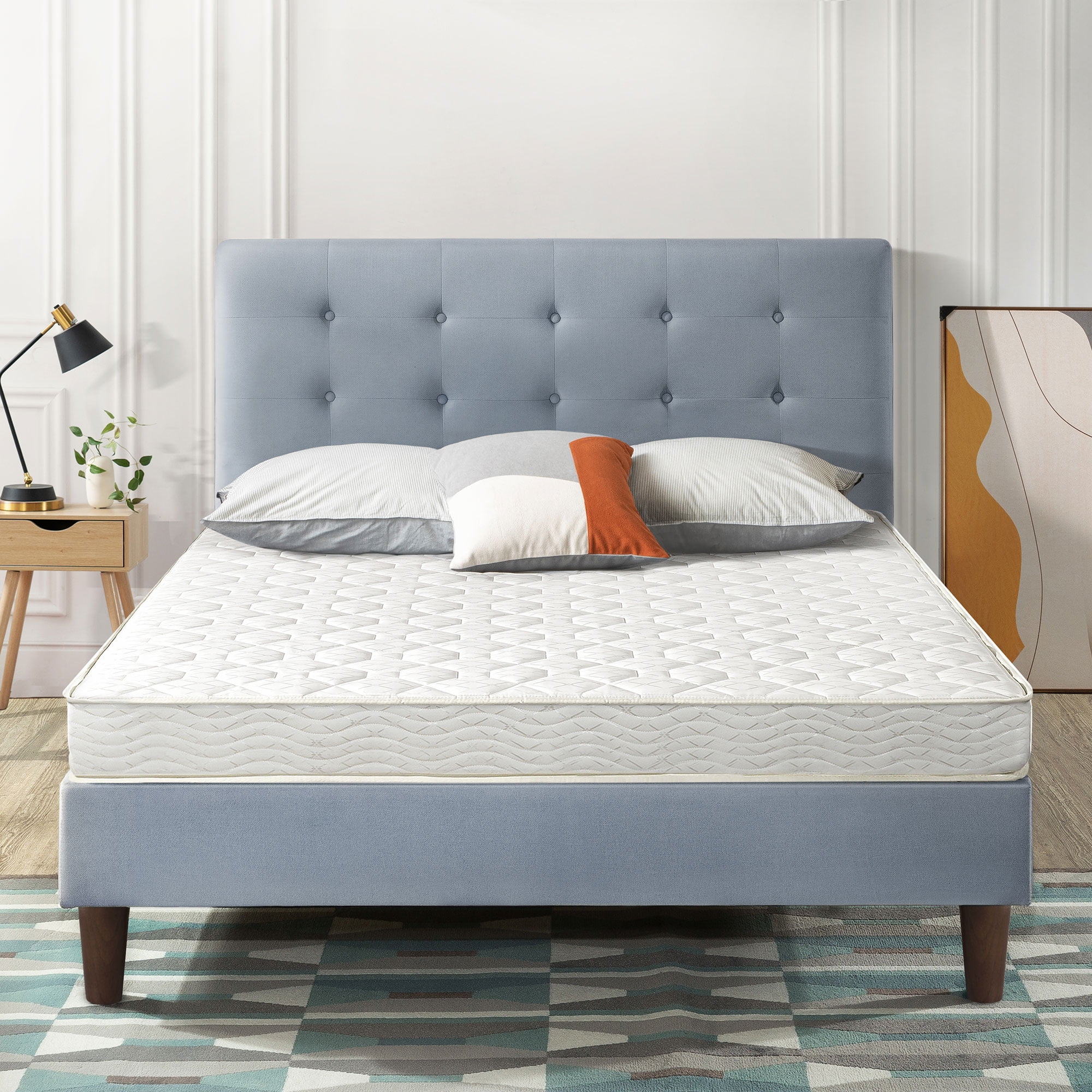 Best Price Mattress 6 inch Tight Top Spring Mattress, Comfort Foam Top with Bonnell Springs, Queen