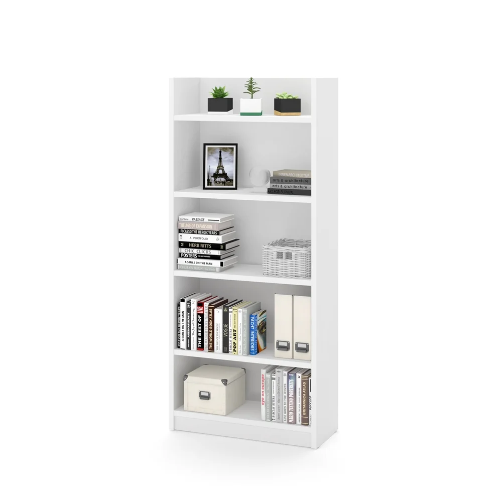 Bestar Pro-Linea 5 Shelf Bookcase in White