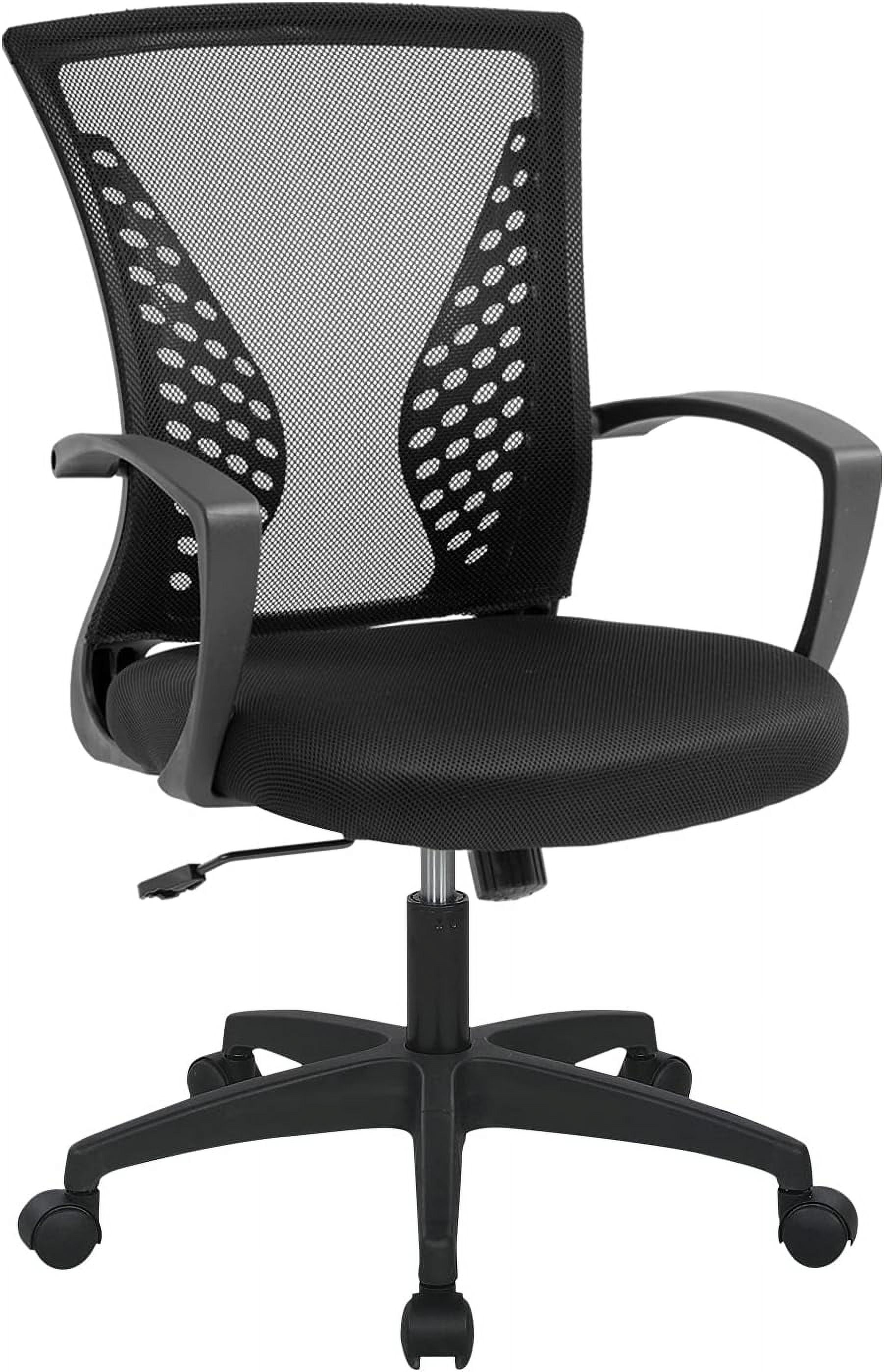BestOffice Ergonomic Office Chair, Lumbar Support, Adjustable Height with Armrests for Adults(Black)