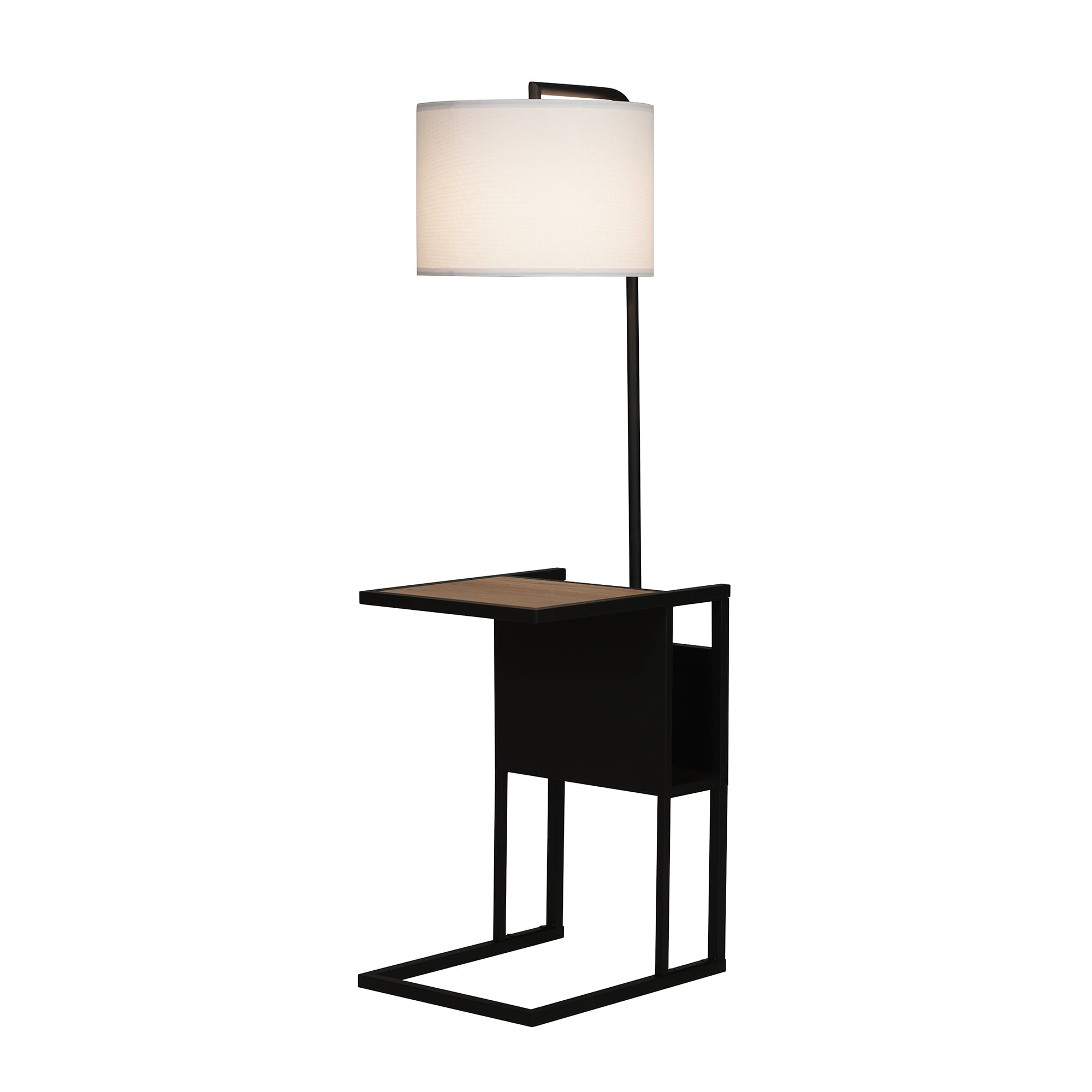 Better Homes & Gardens Brand Matte Black Floor Lamp with Magazine Rack