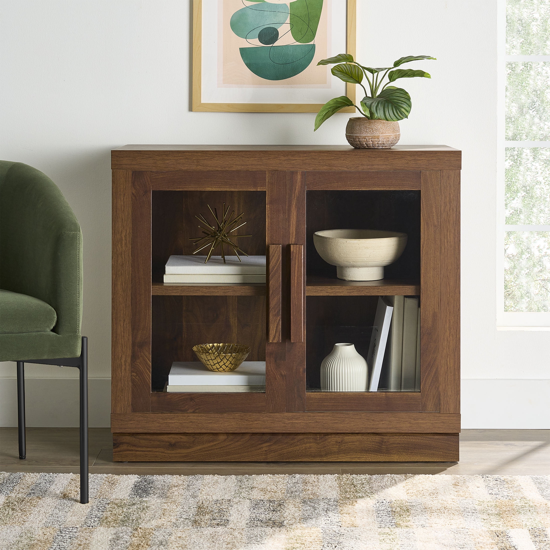 Better Homes & Gardens Ezra Accent Cabinet, Warm Walnut Finish