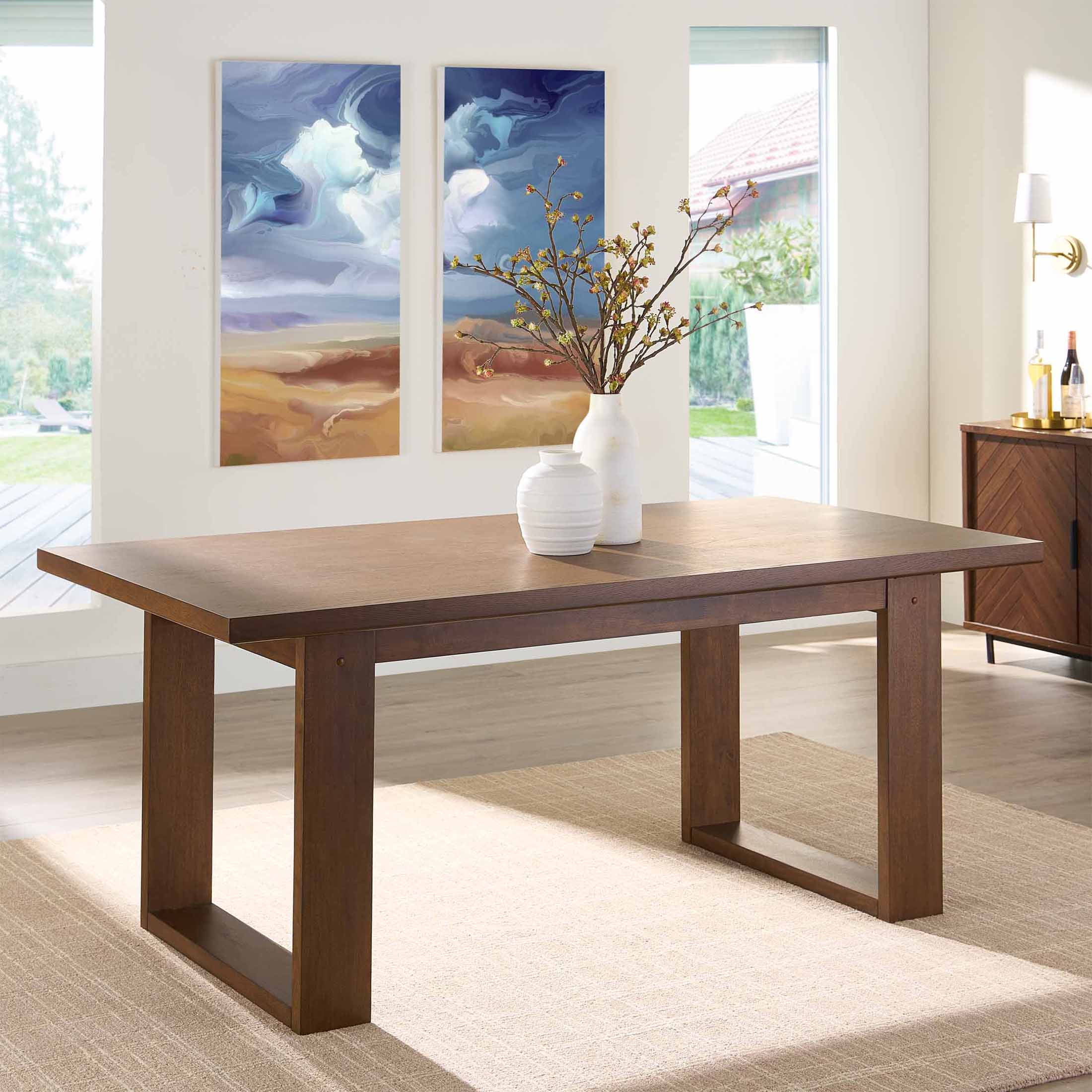 Better Homes & Gardens Ezra 72inch Rectangular Wood Dining Table, Walnut