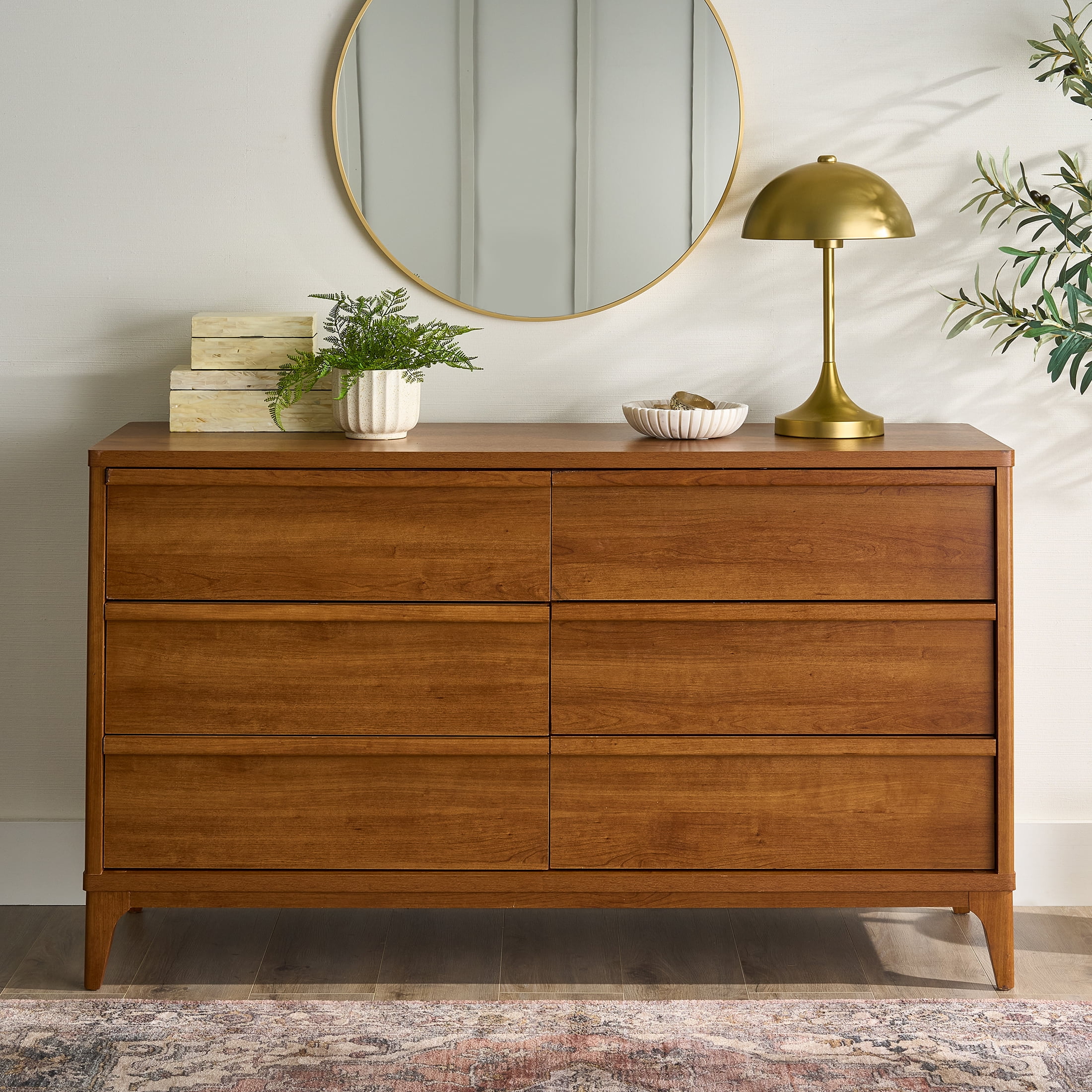 Better Homes & Gardens Greyson 6-Drawer Dresser, Acorn Finish