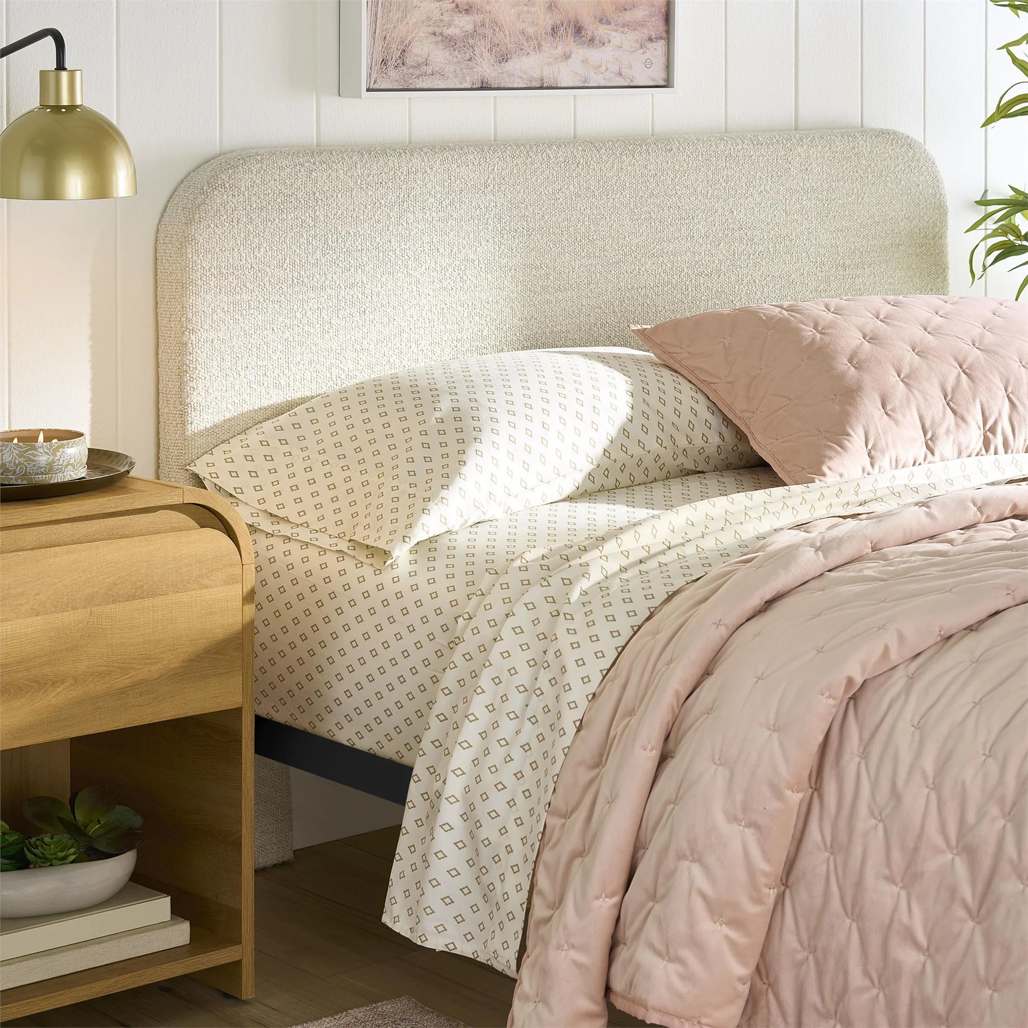 Better Homes & Gardens Juliet Full/Queen Boucle Headboard, Ivory