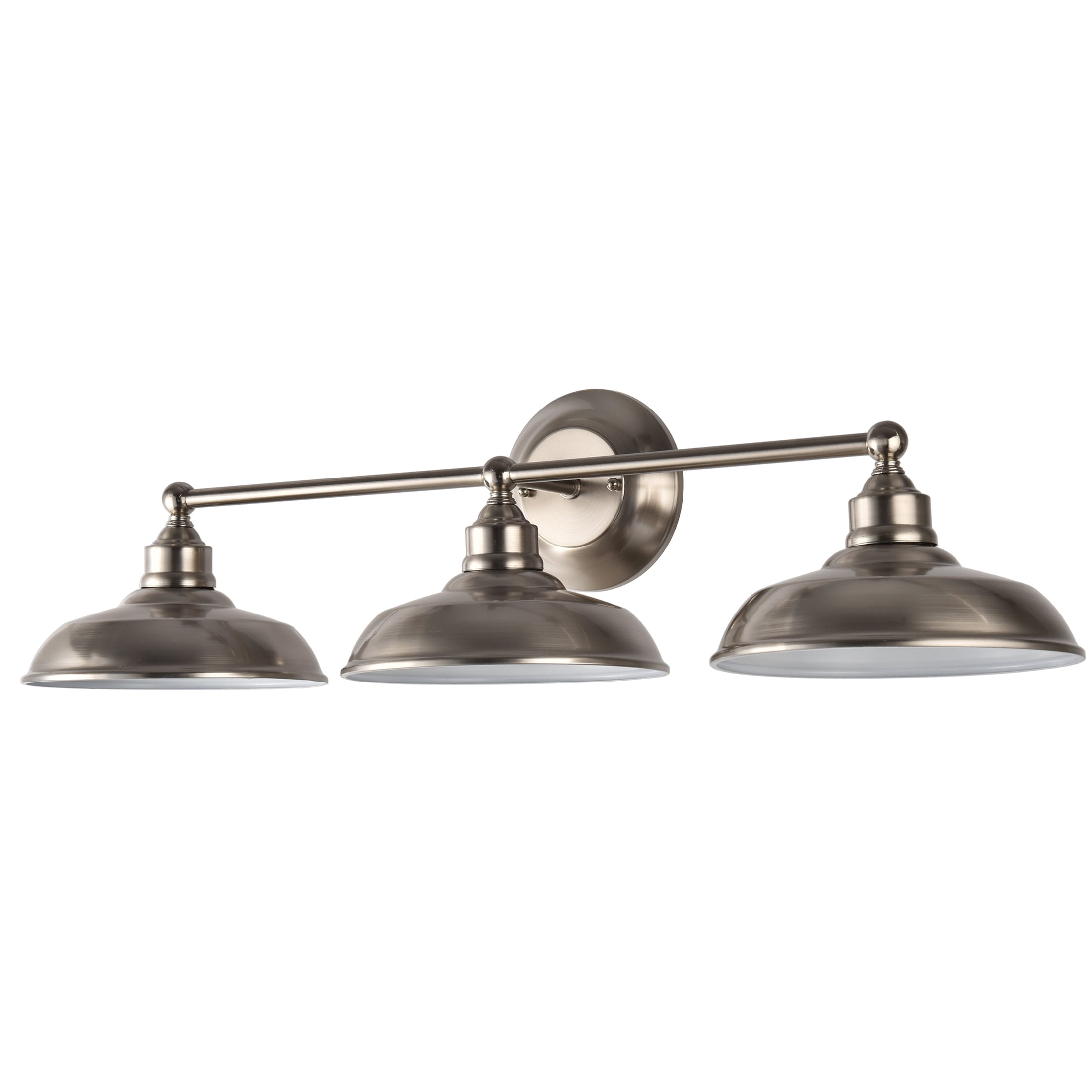 Better Homes & Gardens 28.5" Farmhouse-Style 3-Head Vanity Light , Satin Nickel Finish, E26 Socketed
