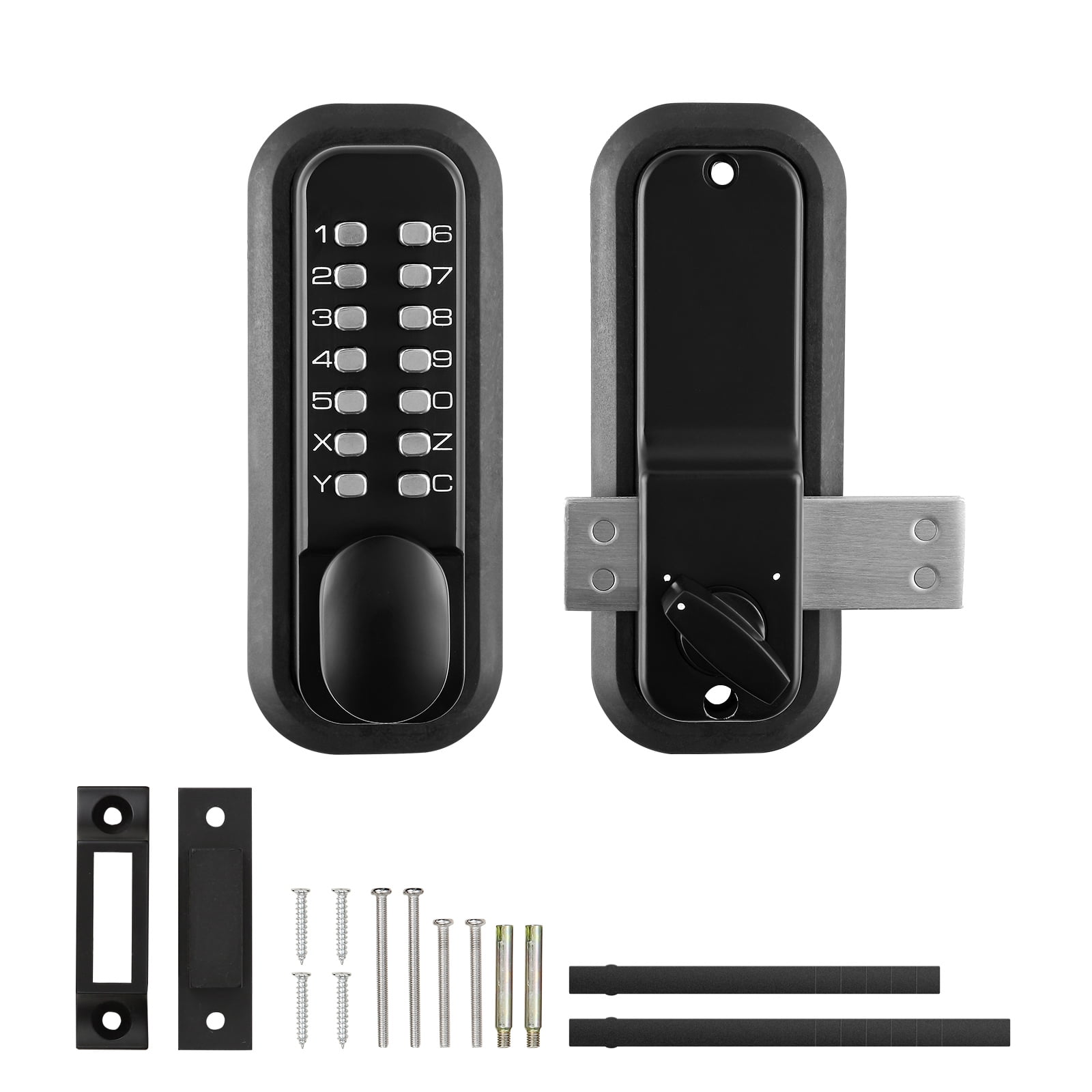 BENTISM Mechanical Door Lock, Zinc Alloy Mechanical 14-Digital Door Lock Set Waterproof Password Combination Keyless Entry For Home Office, Keyless Entry, Door Keypad
