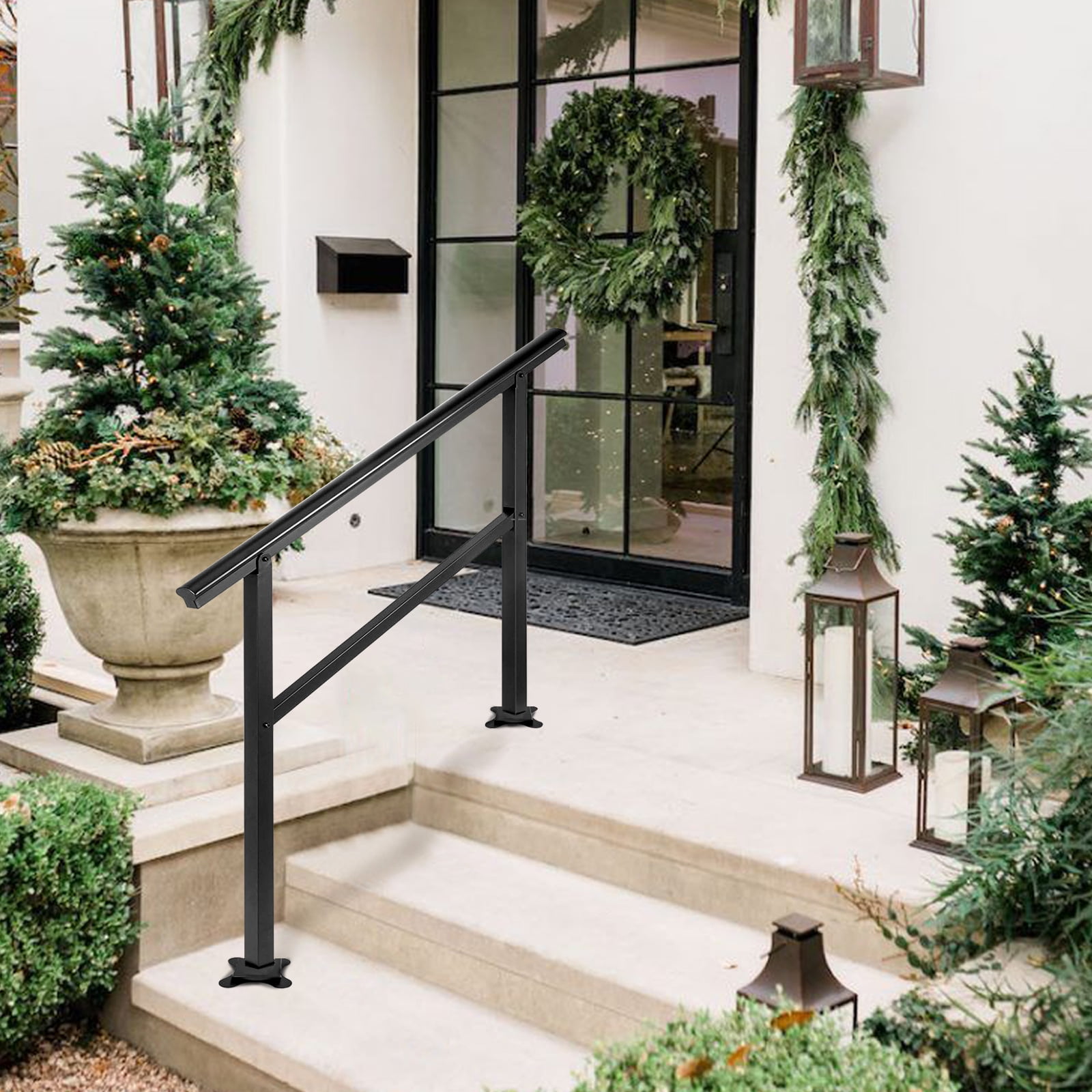 BENTISM Staircase and Railing Handrail, Aluminum Alloy Black, 49.21 x 6.30 x 4.33 Inches, 8.77 lb