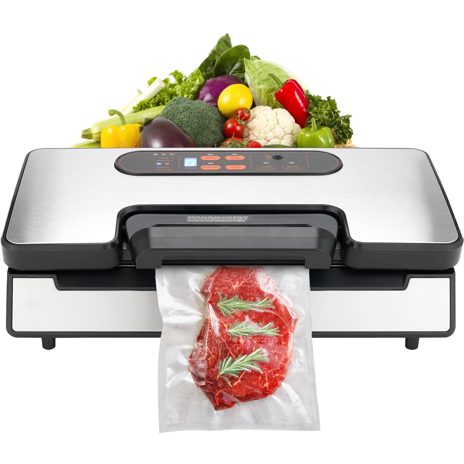 VEVOR Vacuum Sealer Machine Food Preservation Storage Saver 90Kpa w/ Seal Bag