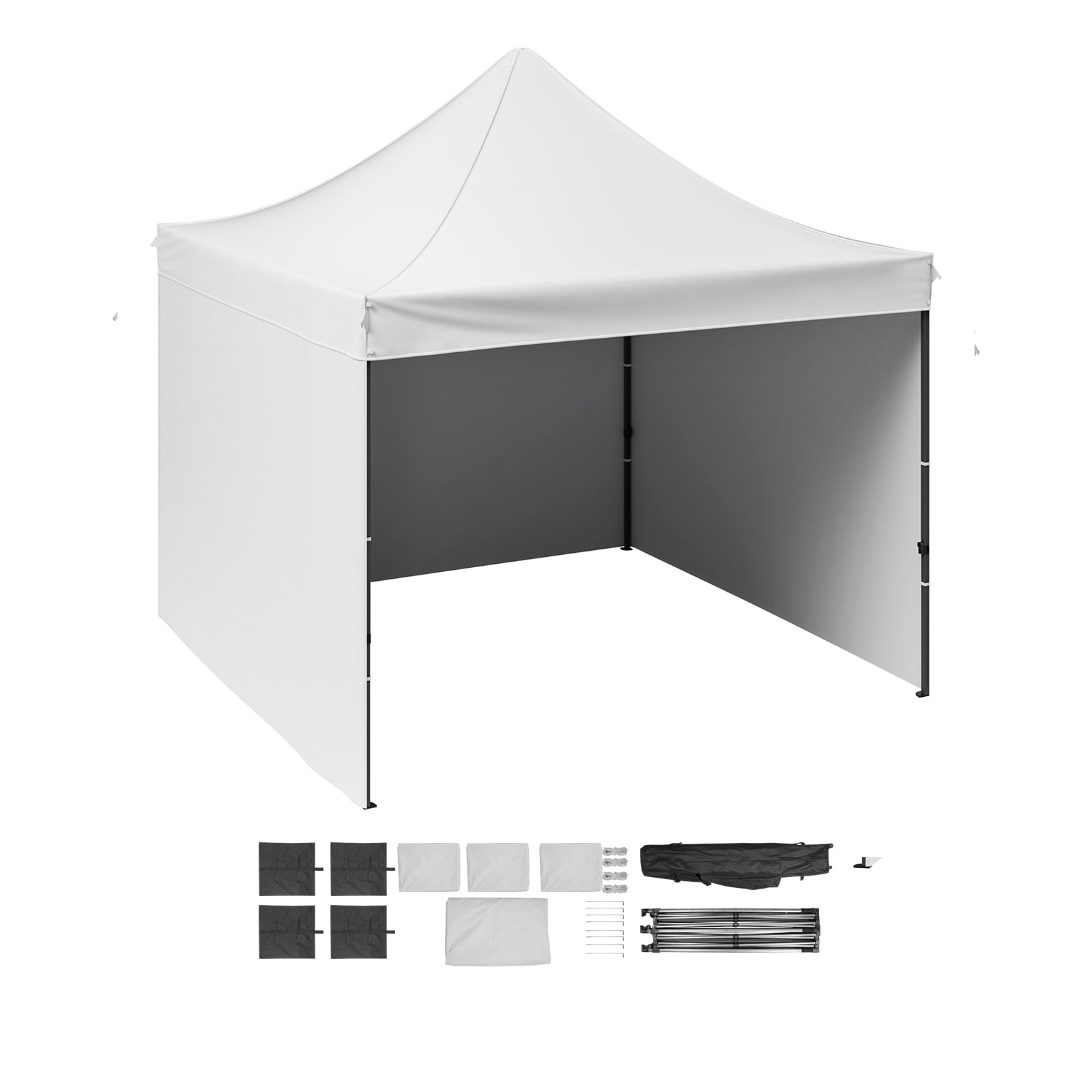 VEVOR 10x10 FT Pop up Canopy Tent with Removable Sidewalls, Outdoor Instant Canopies Portable Gazebo & Wheeled Bag, UV Resistant Waterproof, Enclosed Canopy Tent