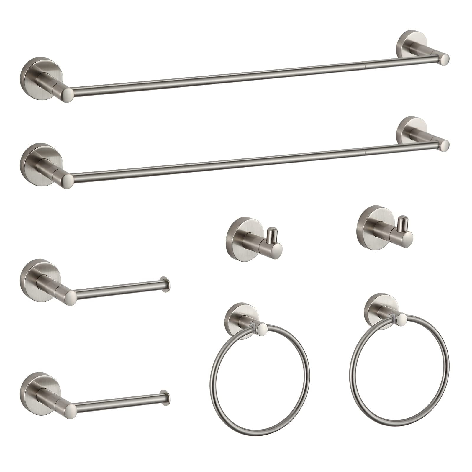 BGL Bathroom Hardware Set Brushed Nickel Wall Mounting Bathroom Accessory Set Towel Bar 8 Pieces