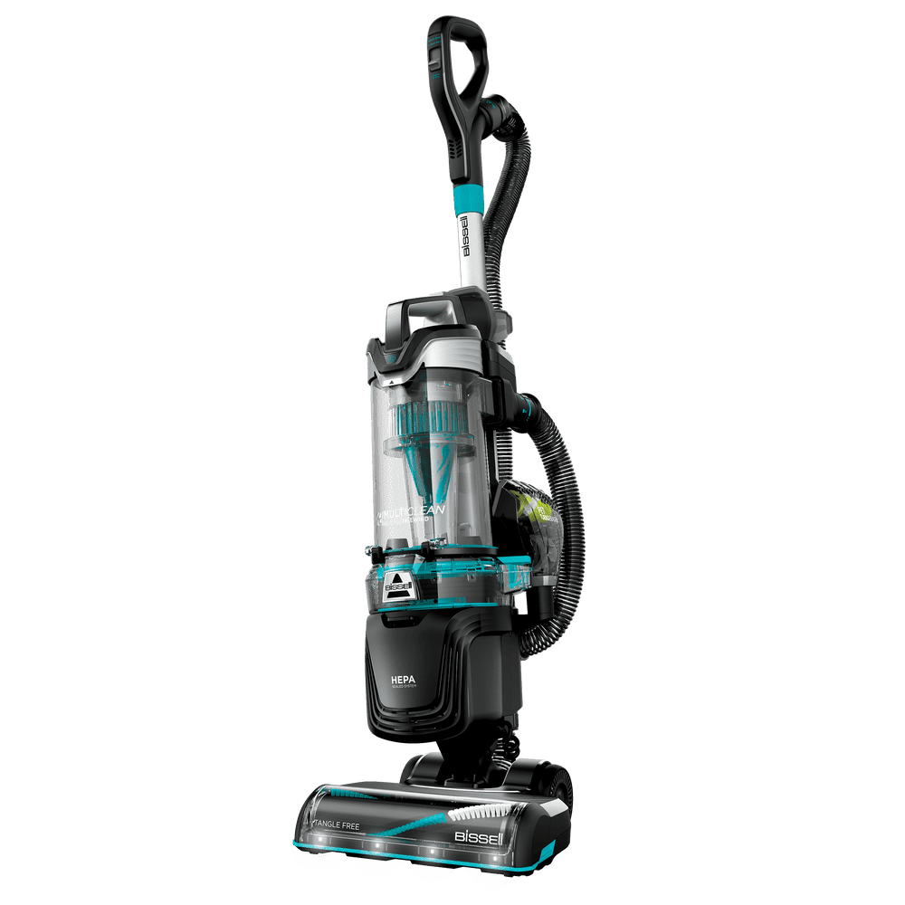 BISSELL Bagless Upright Vacuum, Multiclean™ Allergen Pet Rewind, Pet Friendly, Powerful Suction, Lightweight design, with Swivel Steering, Tangle Free Brushroll, and LED Headlights, Black